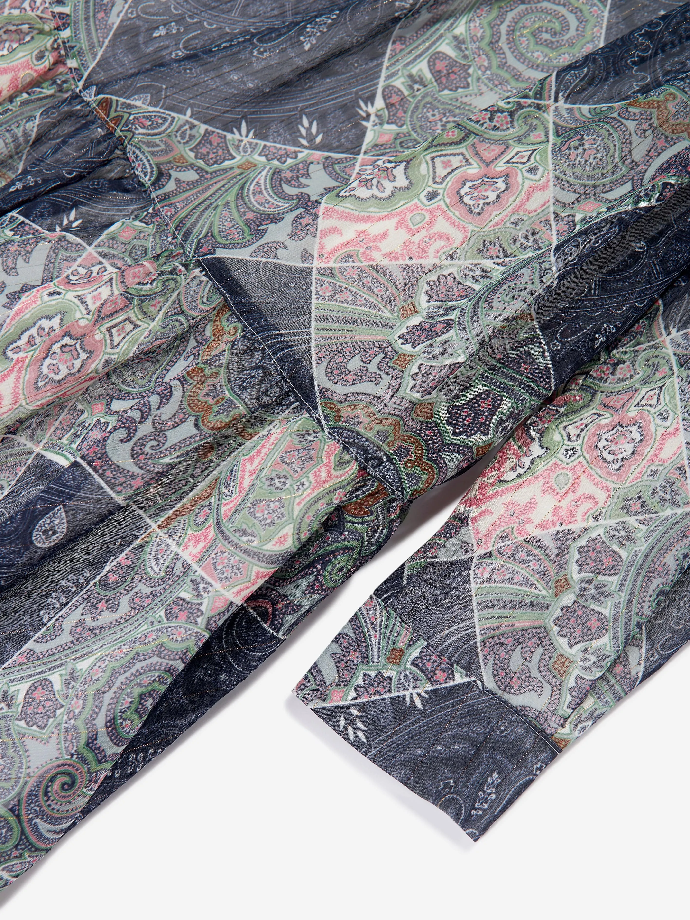 Etro Girls Paisley Gewebtes Kleid in Blau