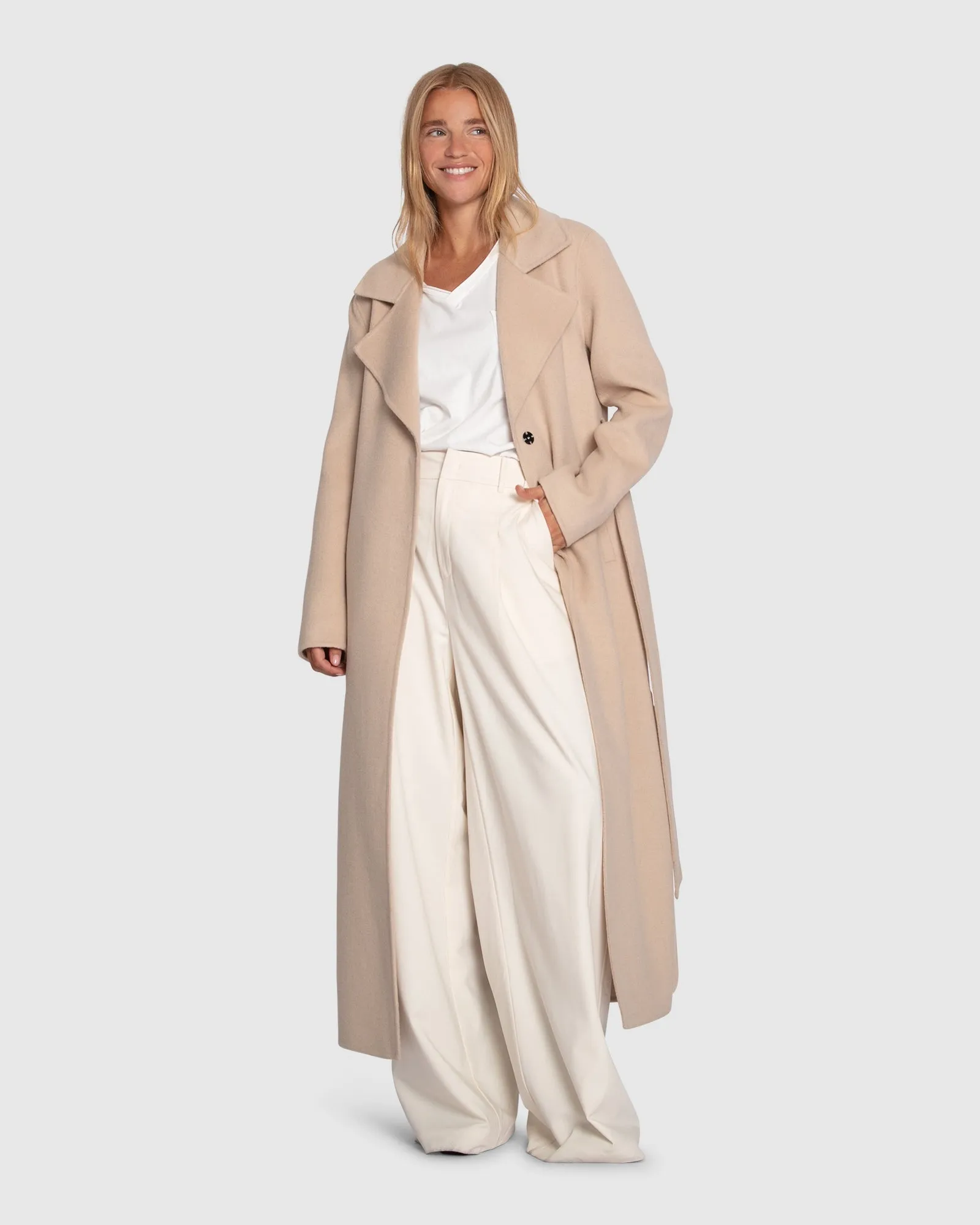 Ex-Boyfriend Maxi-Mantel - Blasses Hafer