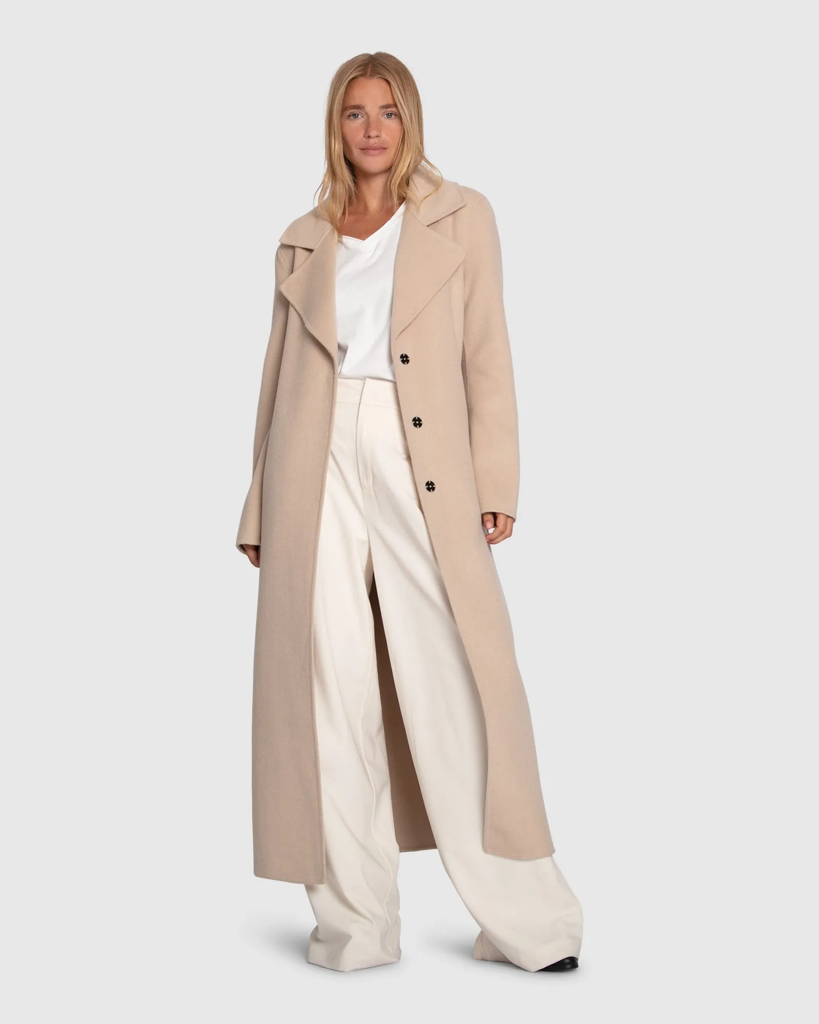 Ex-Boyfriend Maxi-Mantel - Blasses Hafer