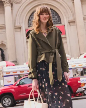Schnelles Auto Cropped Trenchcoat - Militär