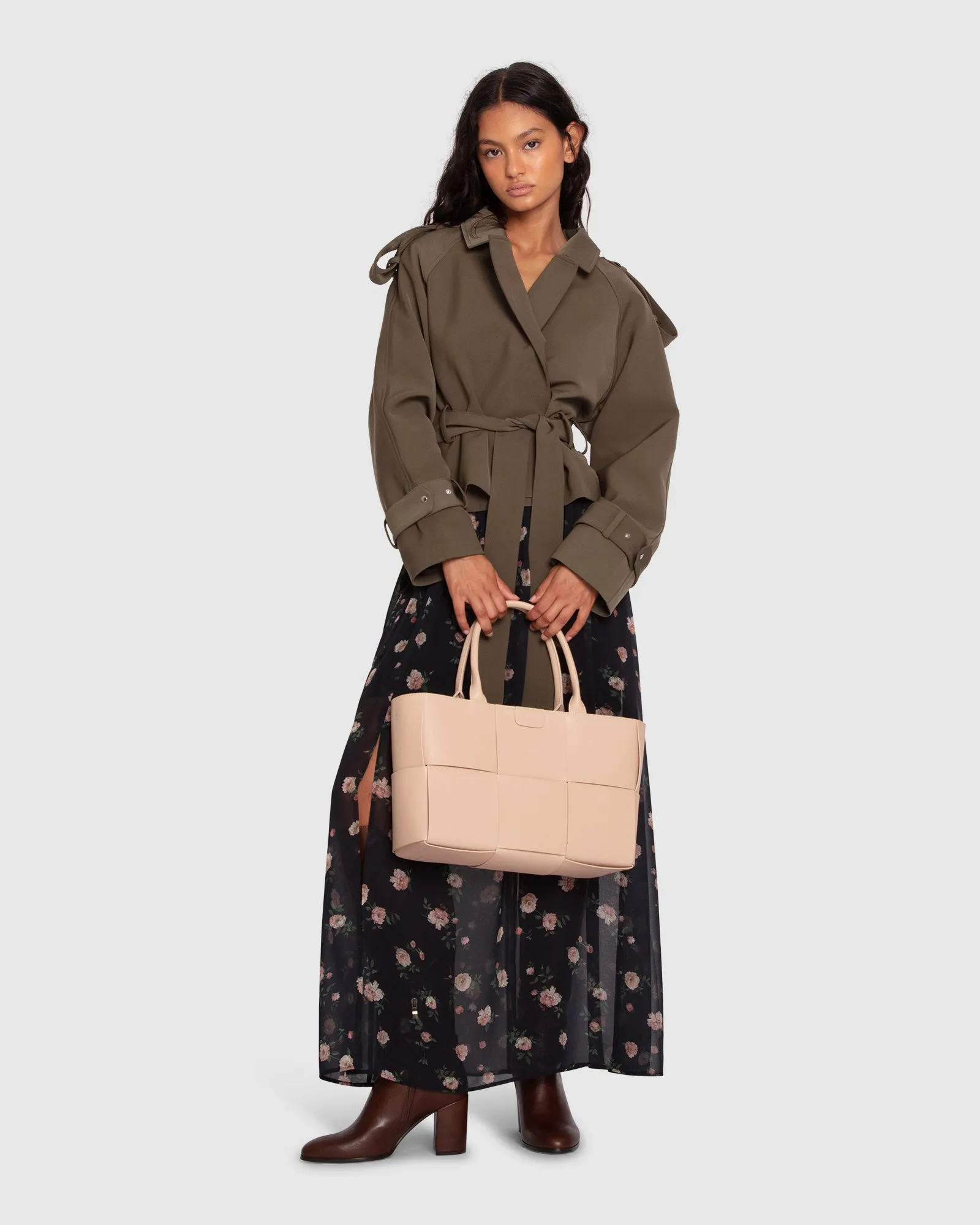 Schnelles Auto Cropped Trenchcoat - Militär