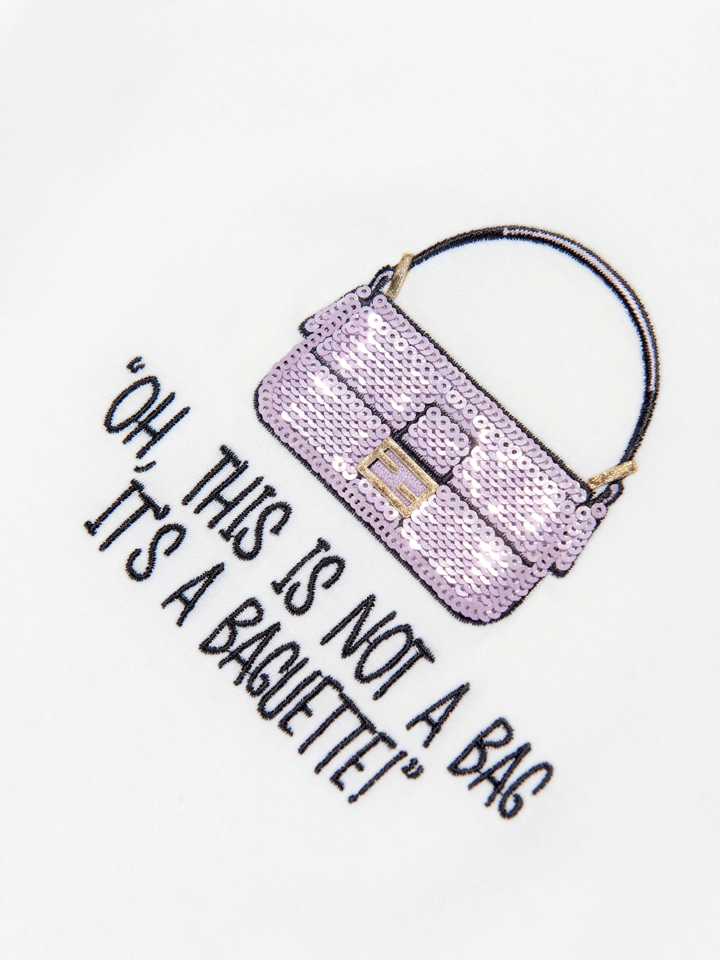 Fendi Girls Bag Print T-Shirt in Elfenbein