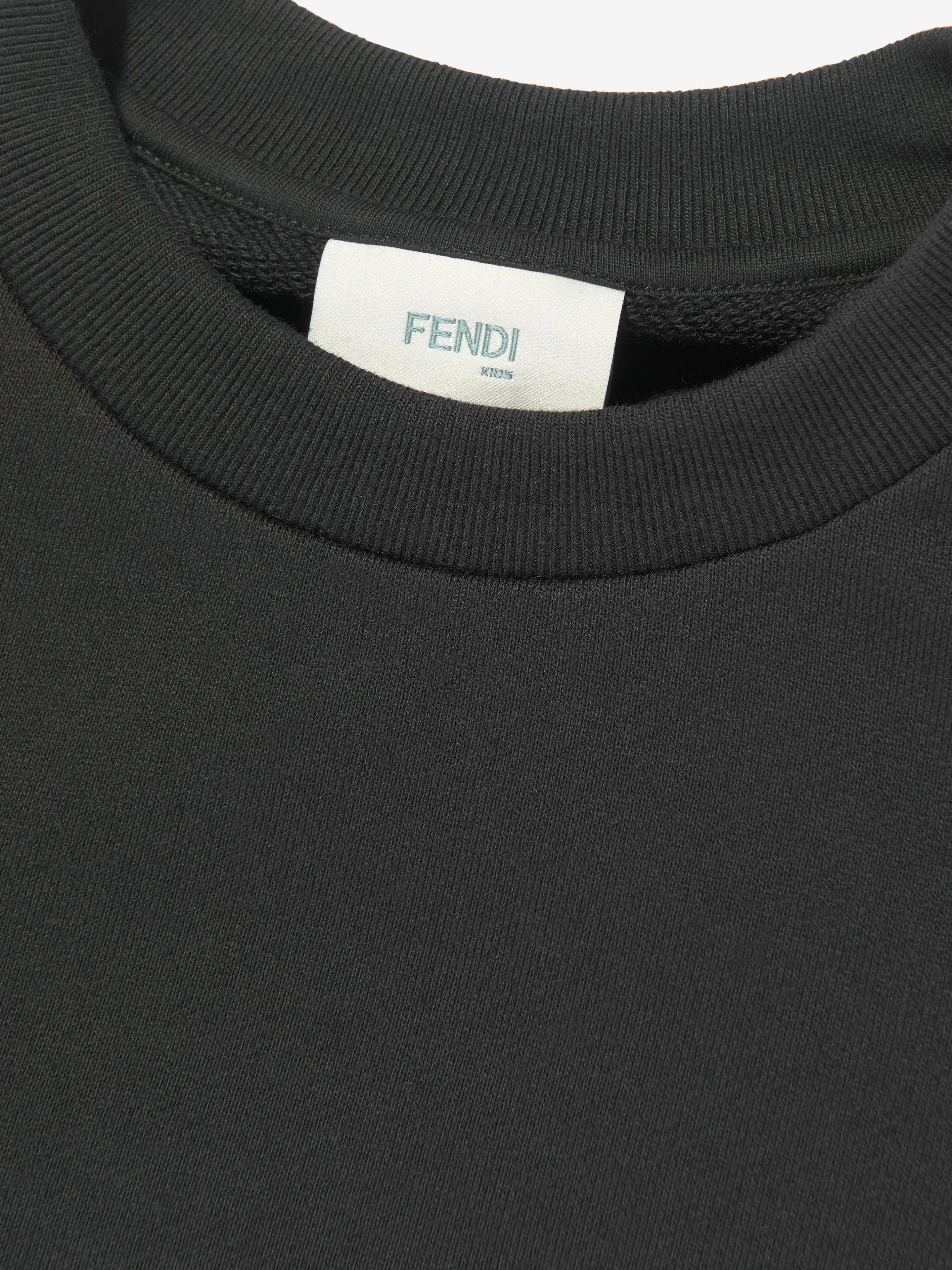 Fendi Girls Cropped FF Logo Top in Schwarz