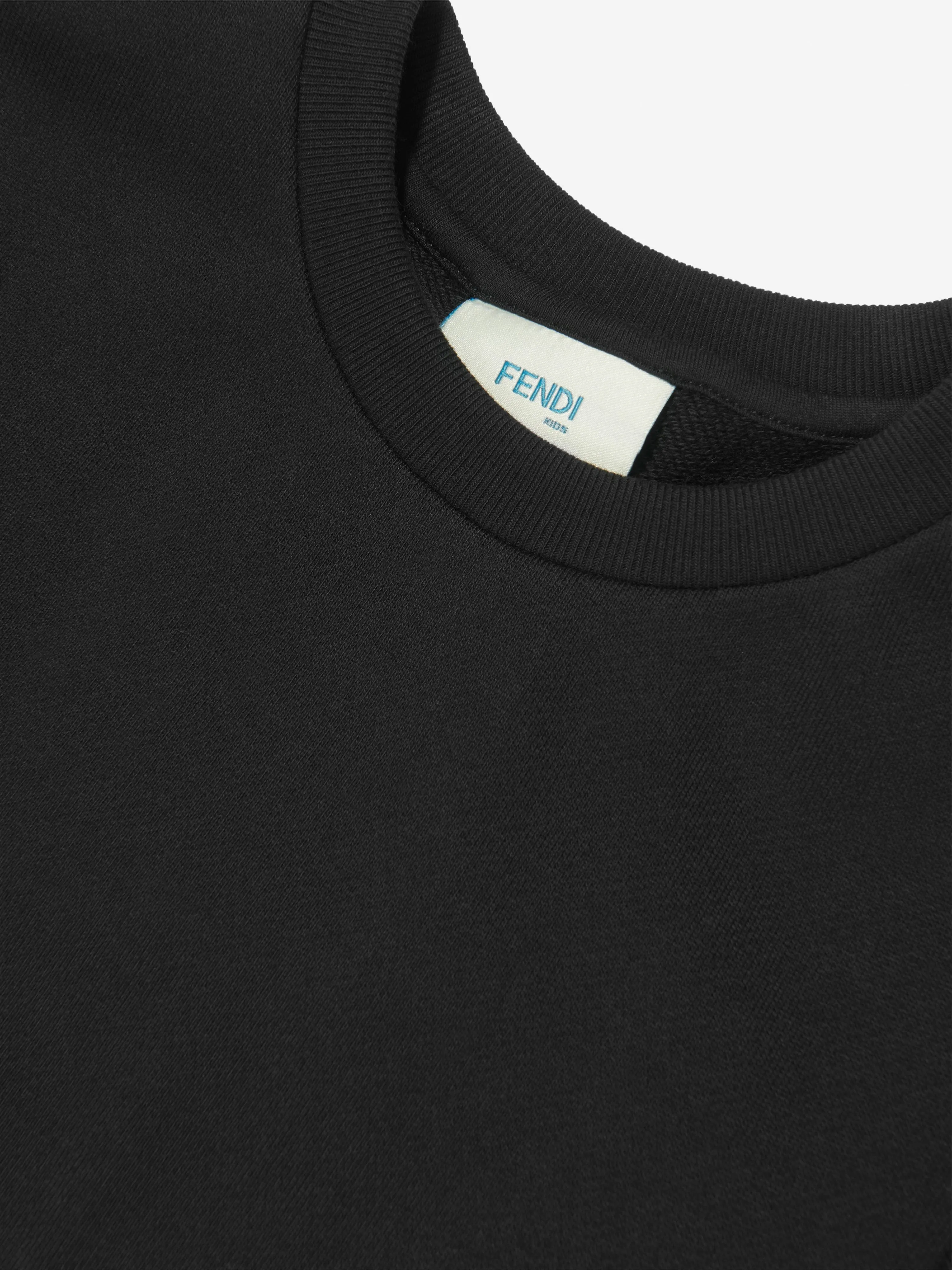 Fendi Girls FF Logo Taillenkleid in Schwarz