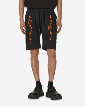 Flame Mesh Shorts Schwarz