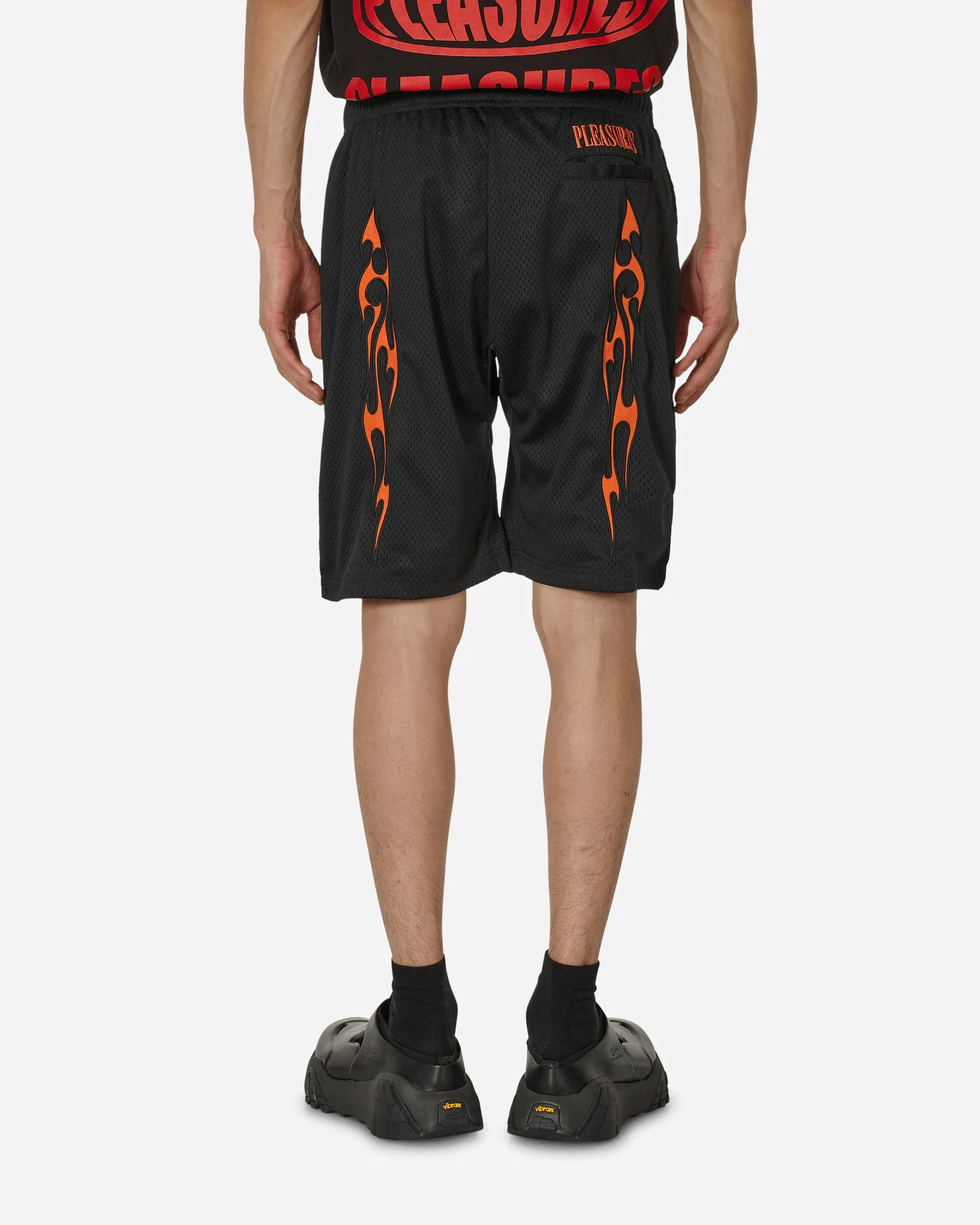 Flame Mesh Shorts Schwarz