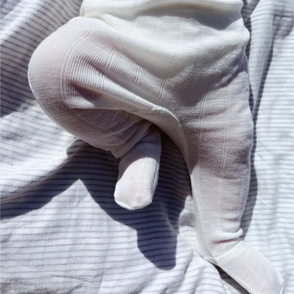 Gefütterte Babyhose - Wolle & Seide - Natur