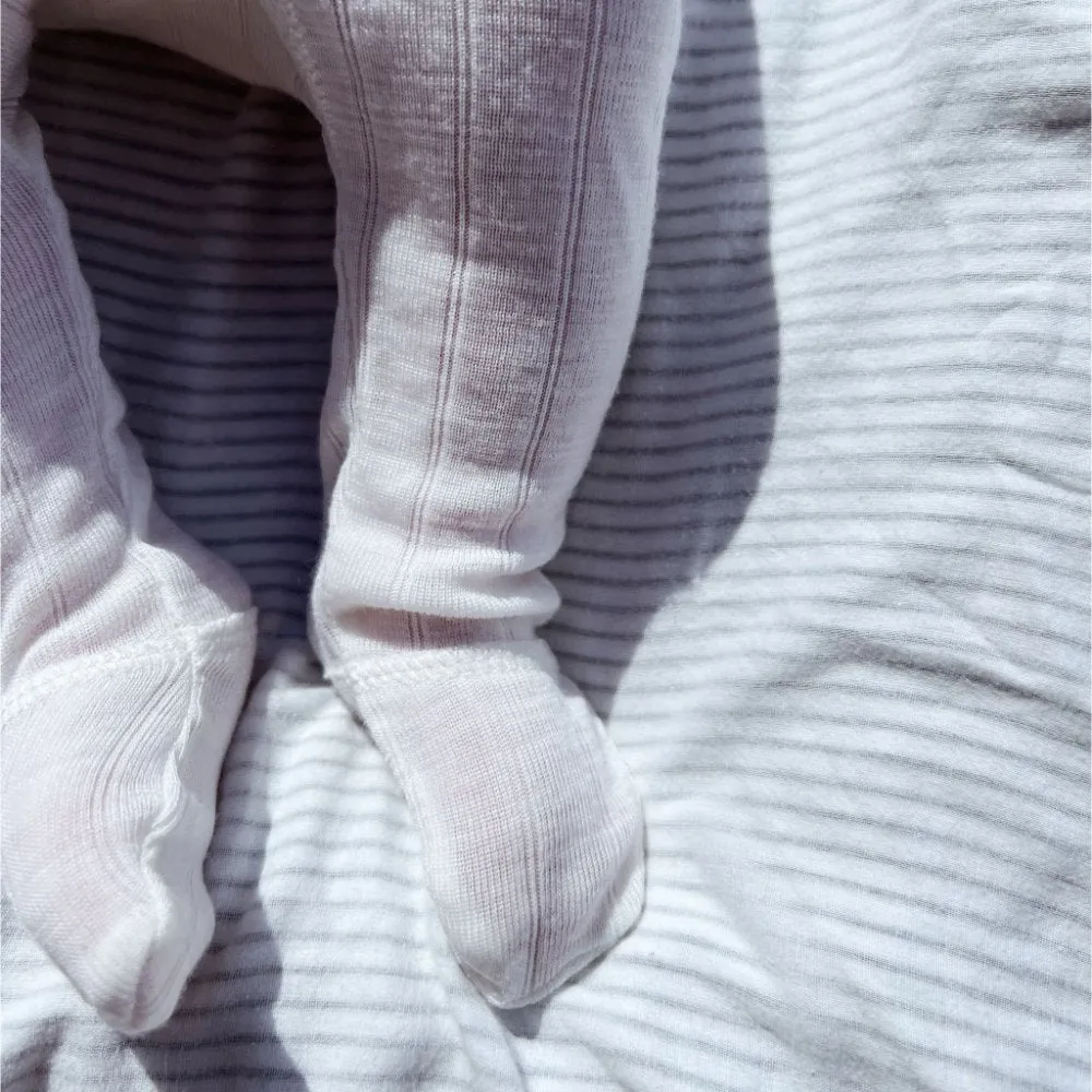 Gefütterte Babyhose - Wolle & Seide - Natur