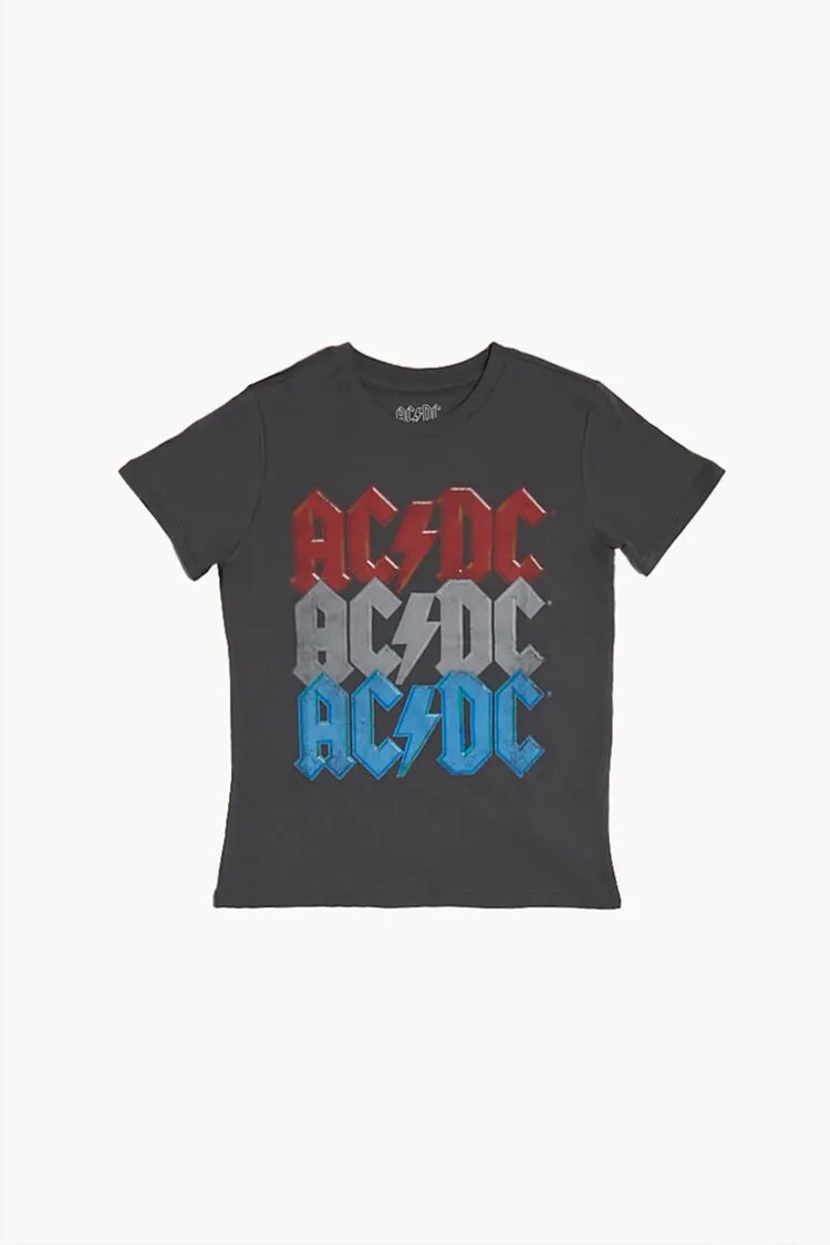 Forever 21 Girls ACDC Grafik-T-Shirt (Kinder) Anthrazit/Mehrfarbig Forever 21
