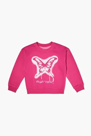 Forever 21 Girls Fallen Angel Grafik-Pullover (Kinder) Rosa/Weiß Forever 21