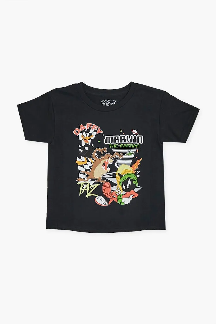 Forever 21 Kids Marvin Looney Tunes Grafik-T-Shirt (Mädchen   Jungen) Schwarz/Mehrfarbig Forever 21