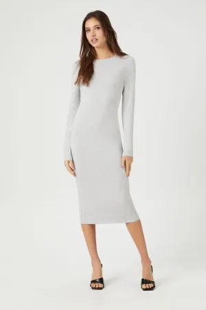 Forever 21 Damen Langarm-Bodycon-Midikleid in Heather Grau Forever 21