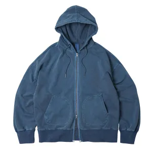 Frizmworks OG Pigmentgefärbte Kapuzenparka mit Reißverschluss Blau