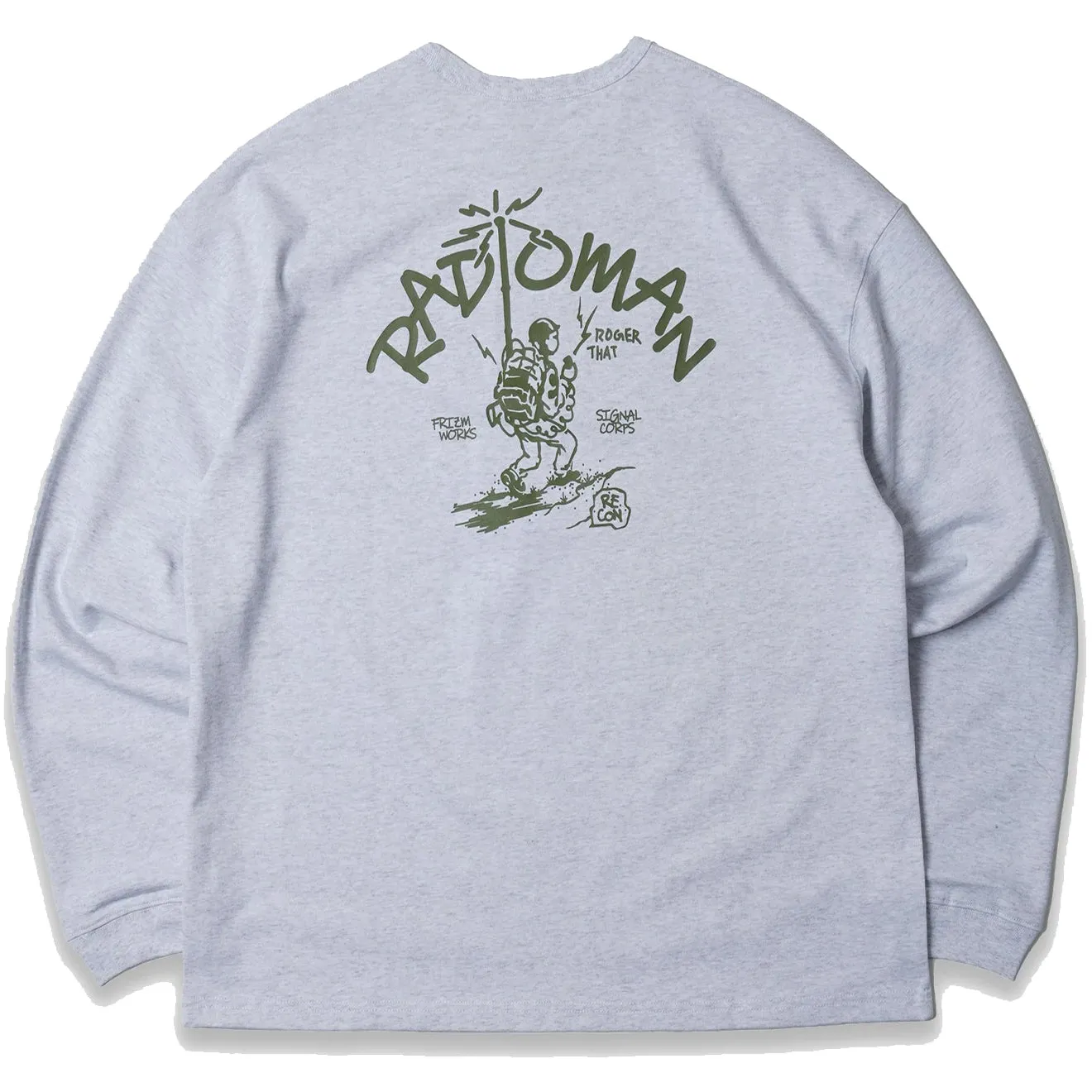 Frizmworks Radio Man Langarm-Shirt Weiß Melange