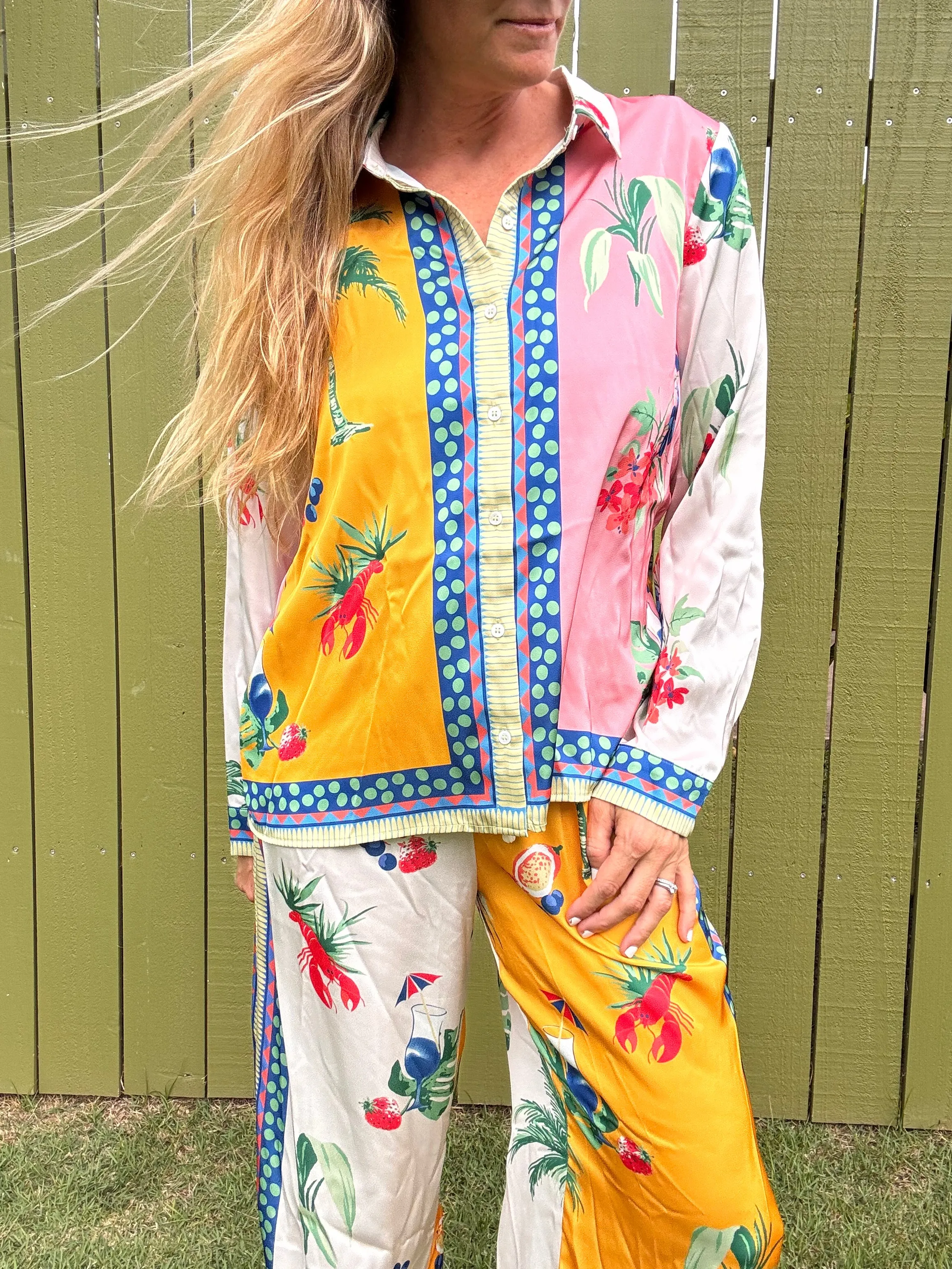 Fruchtbare Träume Button-Down-Bluse