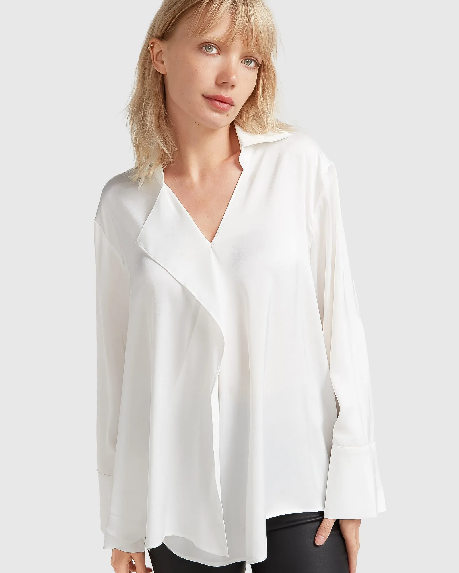 Gemini Wasserfall-Shirt - Weiß