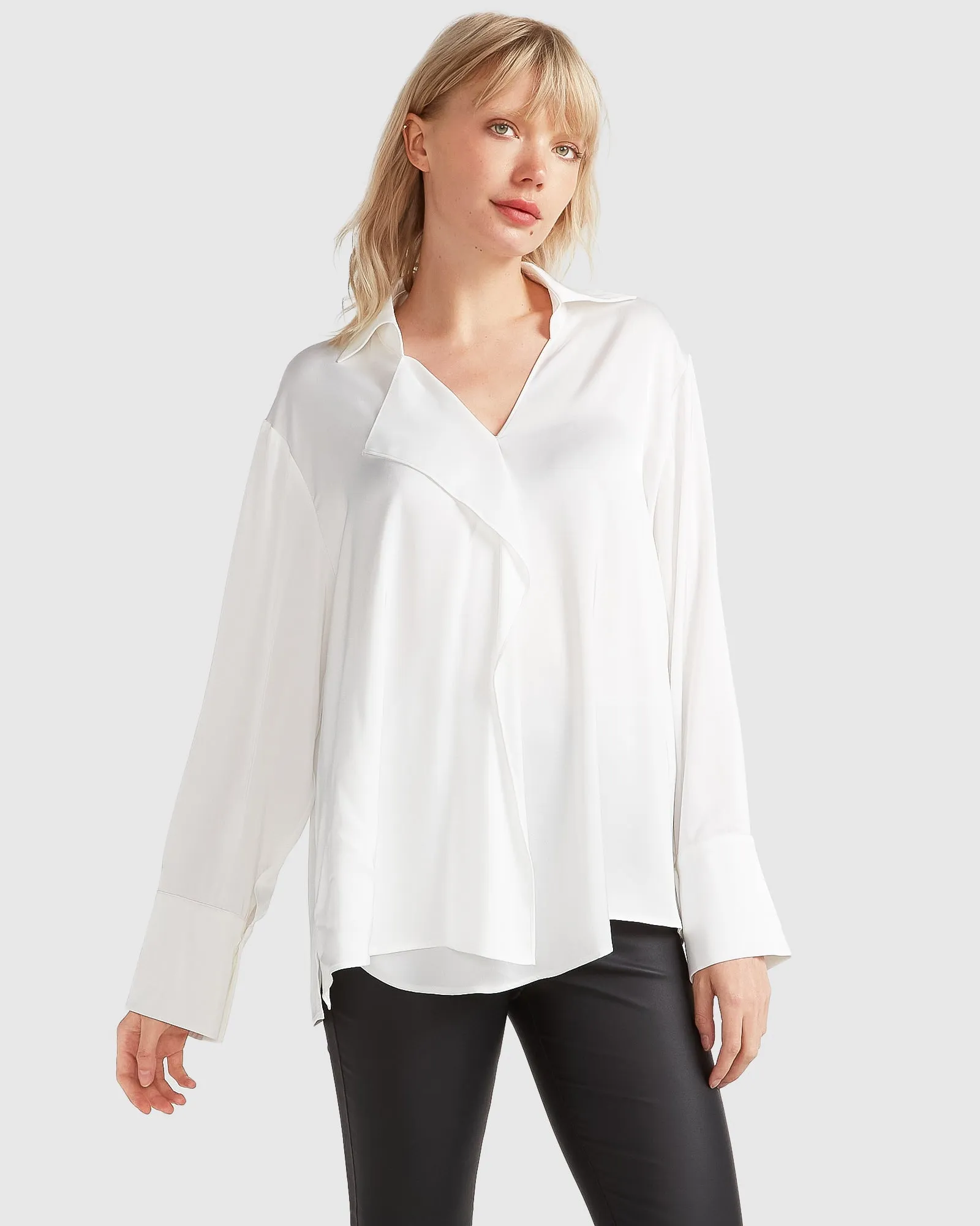 Gemini Wasserfall-Shirt - Weiß