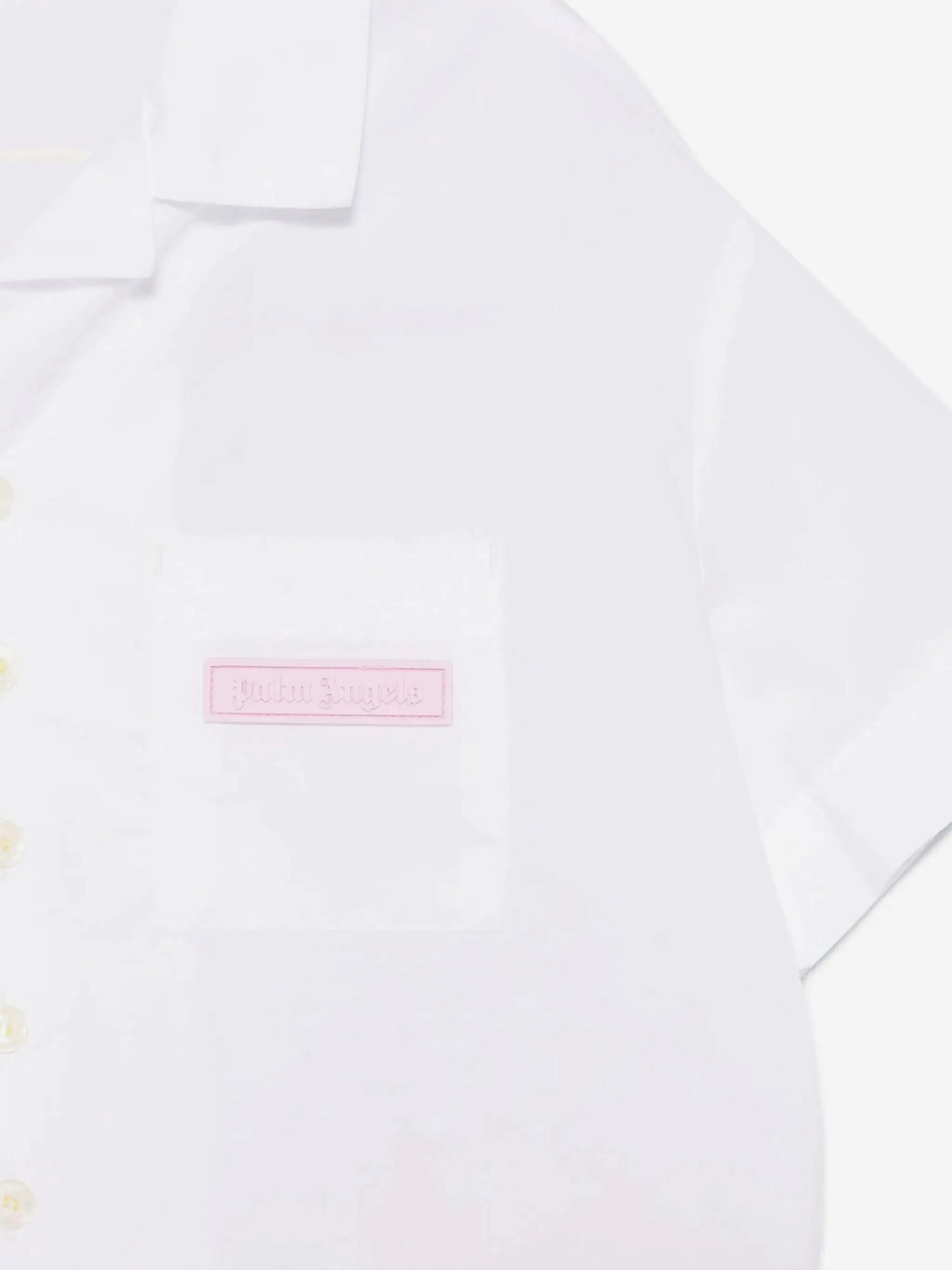 Mädchen Bär Engel Cropped Shirt in Weiß