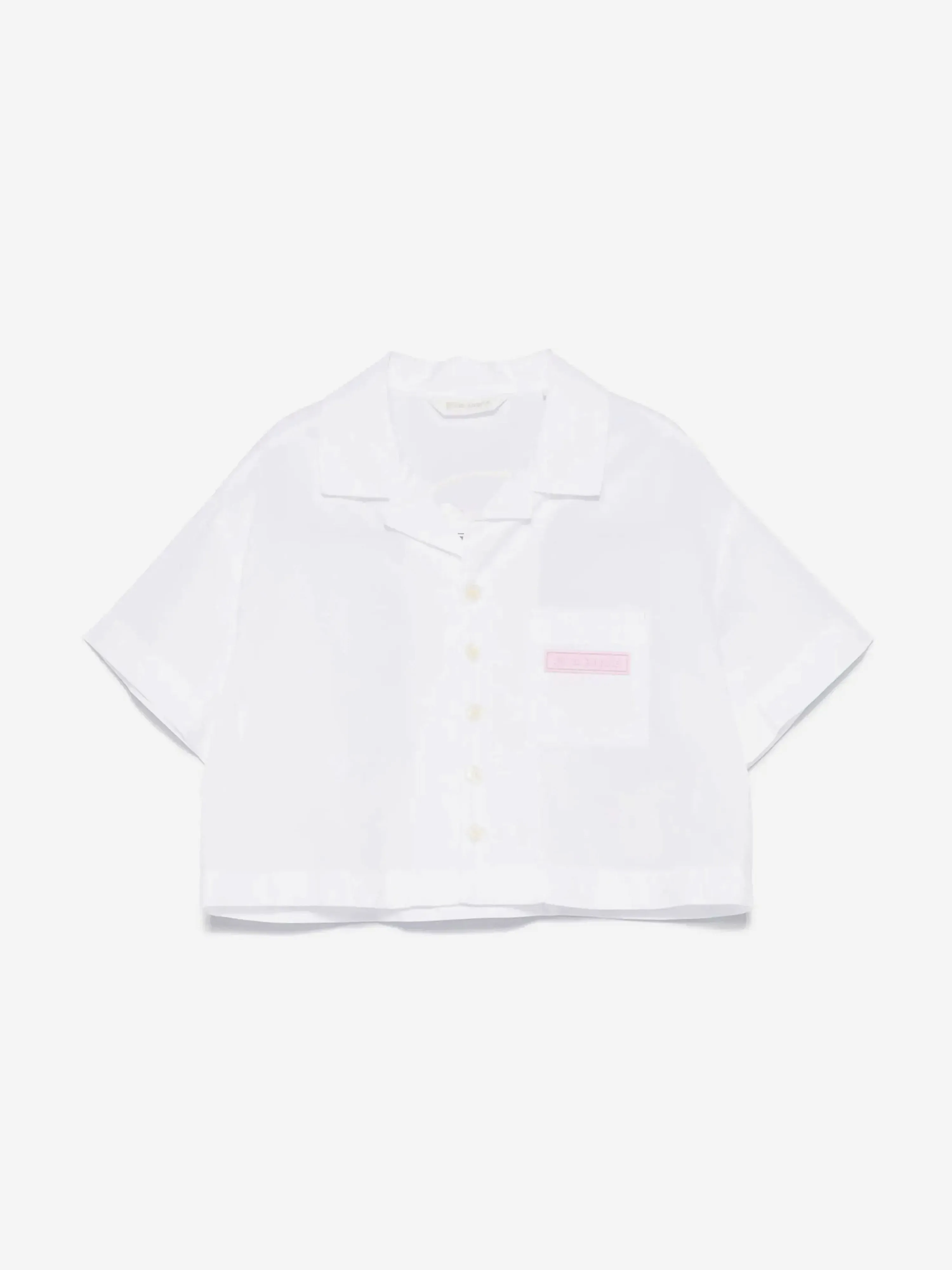Mädchen Bär Engel Cropped Shirt in Weiß