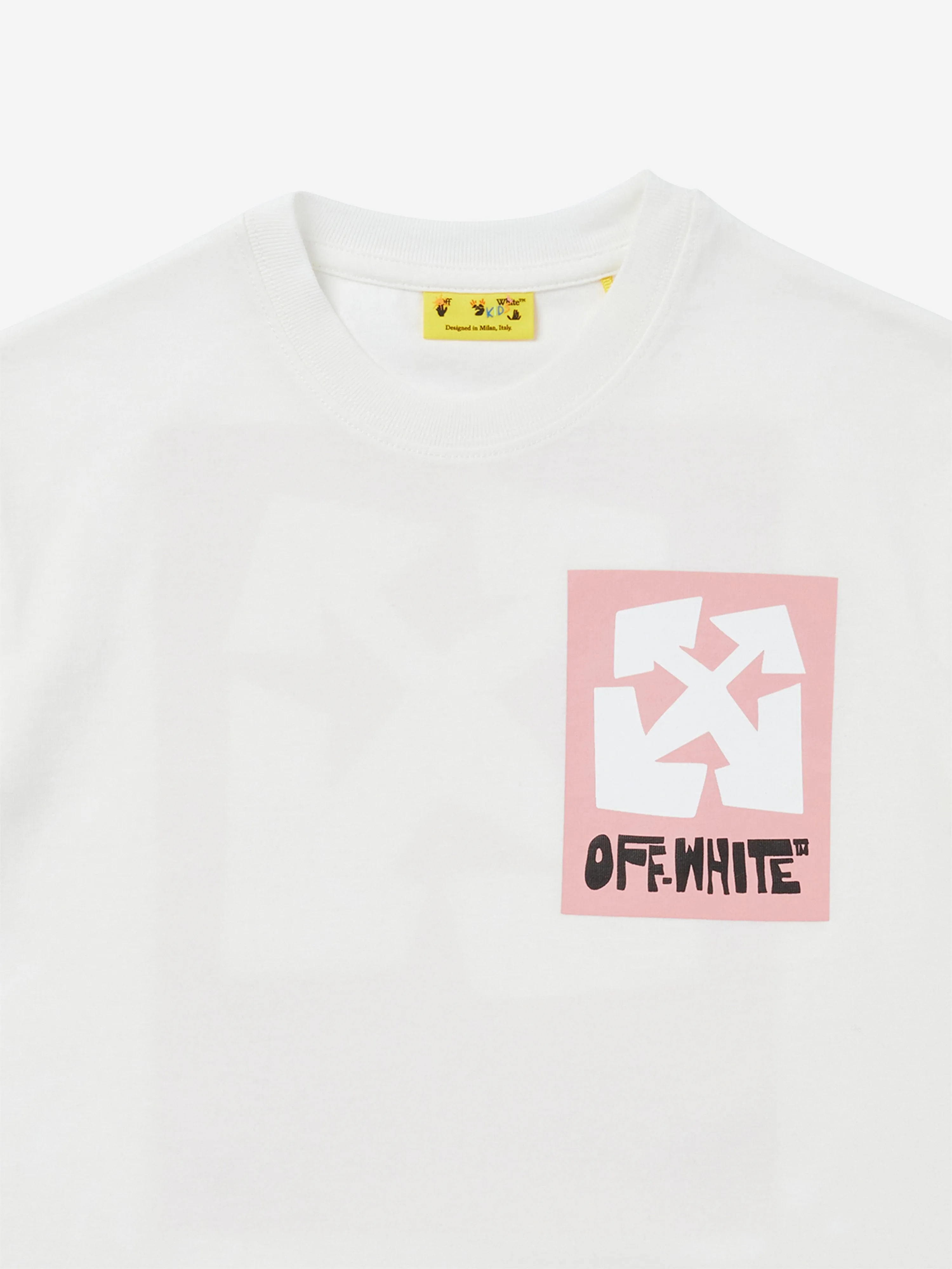 Mädchen Big Label T-Shirt in Weiß