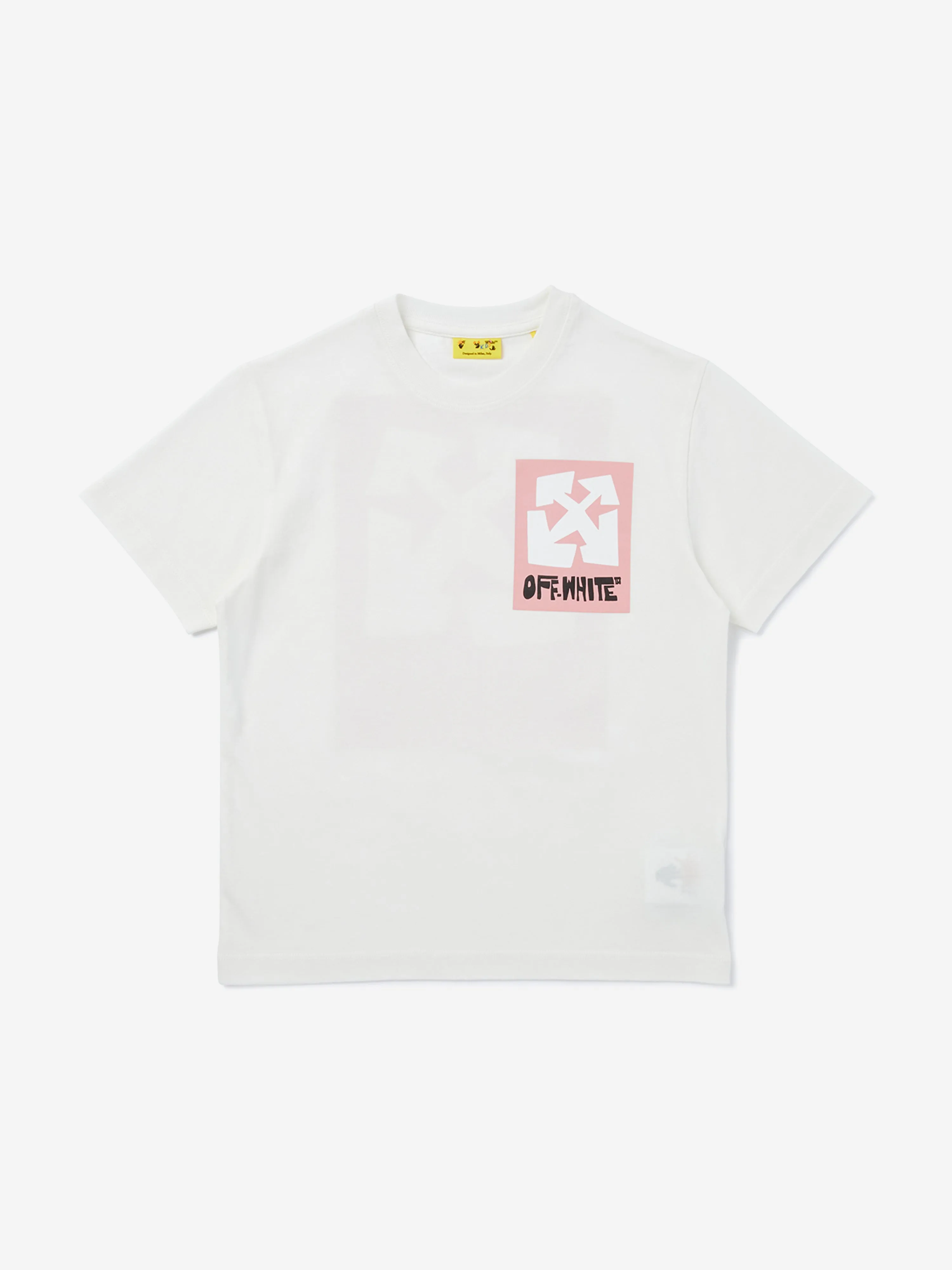 Mädchen Big Label T-Shirt in Weiß