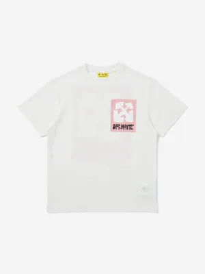 Mädchen Big Label T-Shirt in Weiß