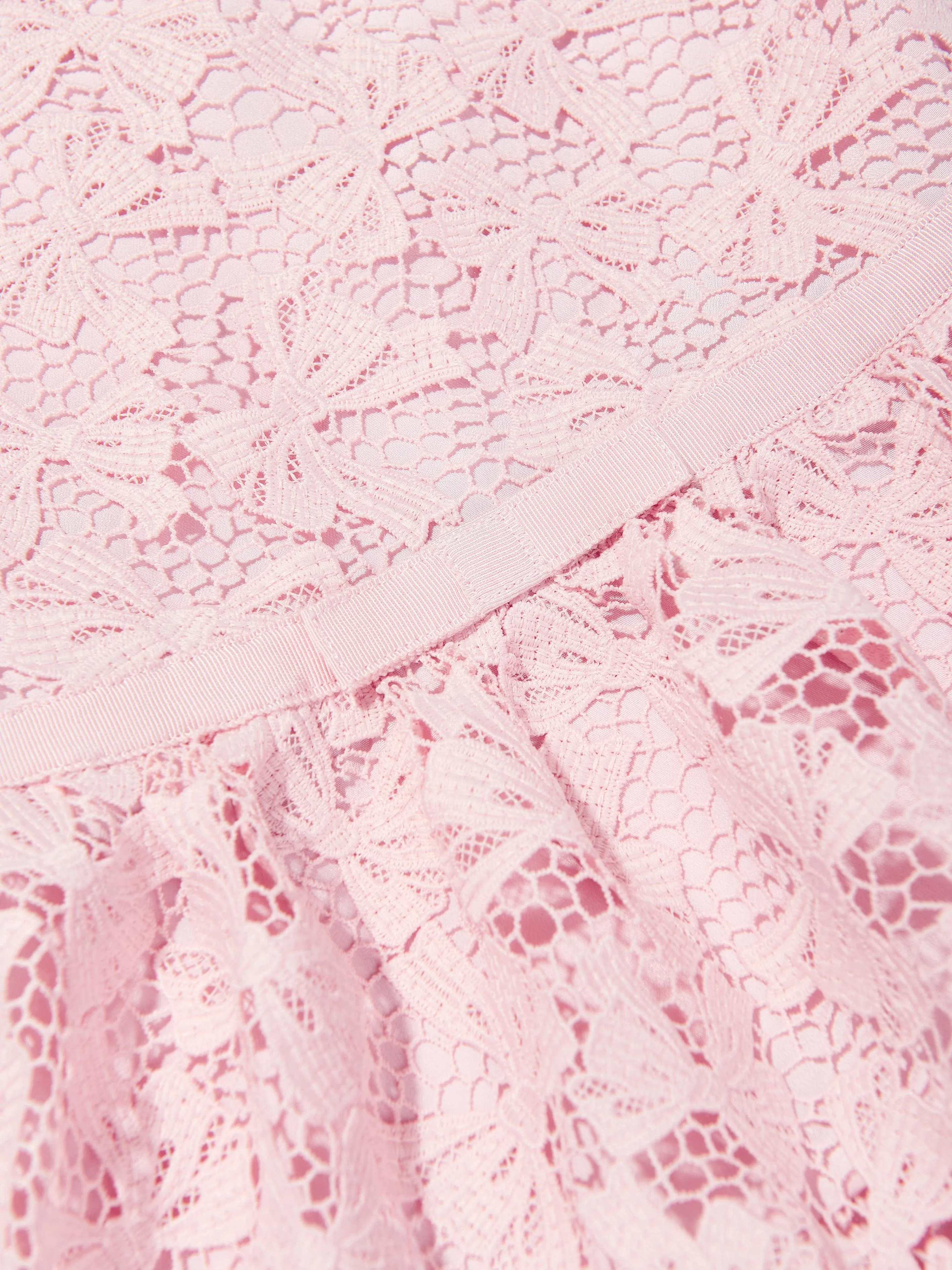 Mädchen Schleifen-Spitzen Etuikleid in Rosa