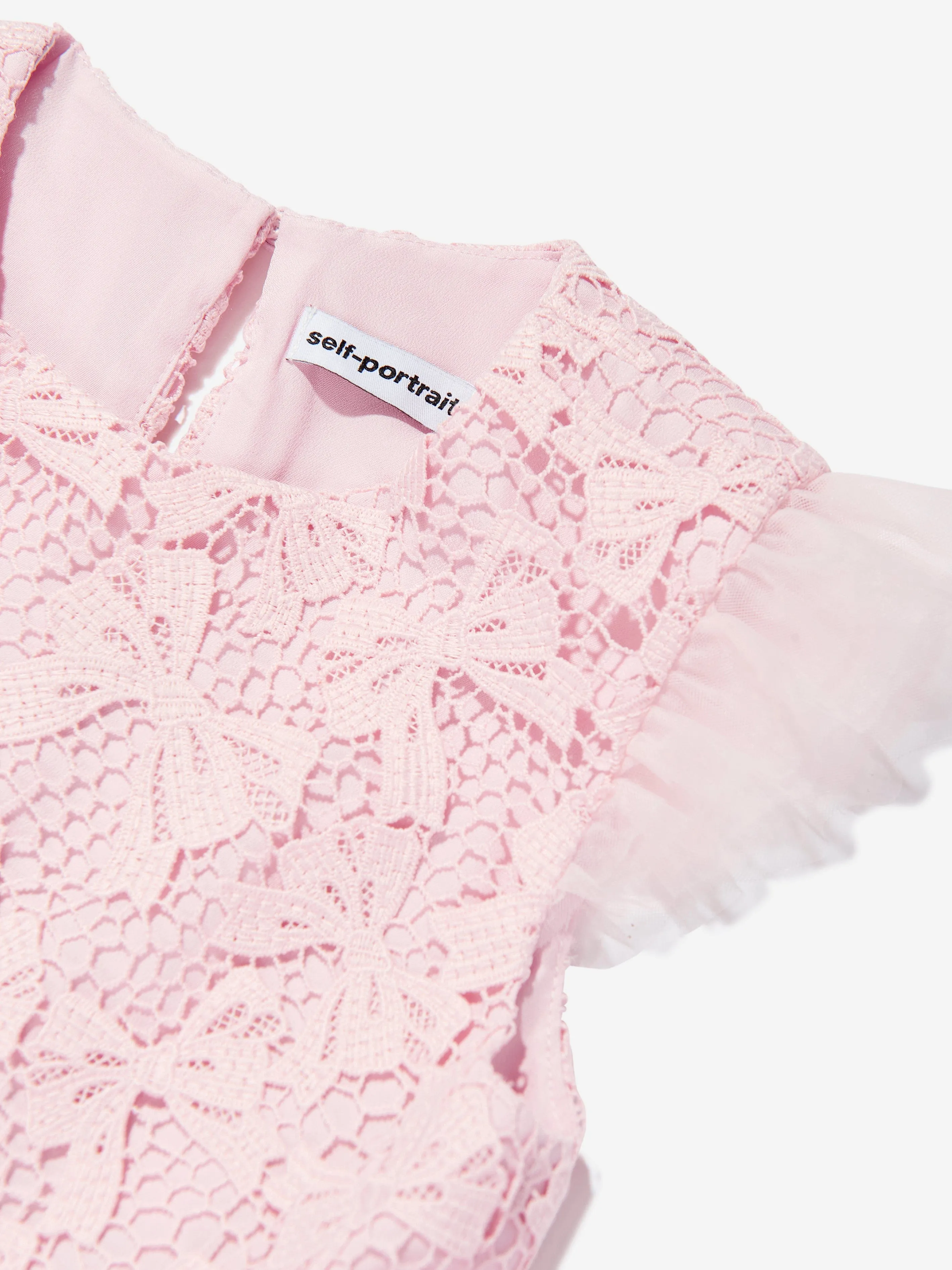 Mädchen Schleifen-Spitzen Etuikleid in Rosa