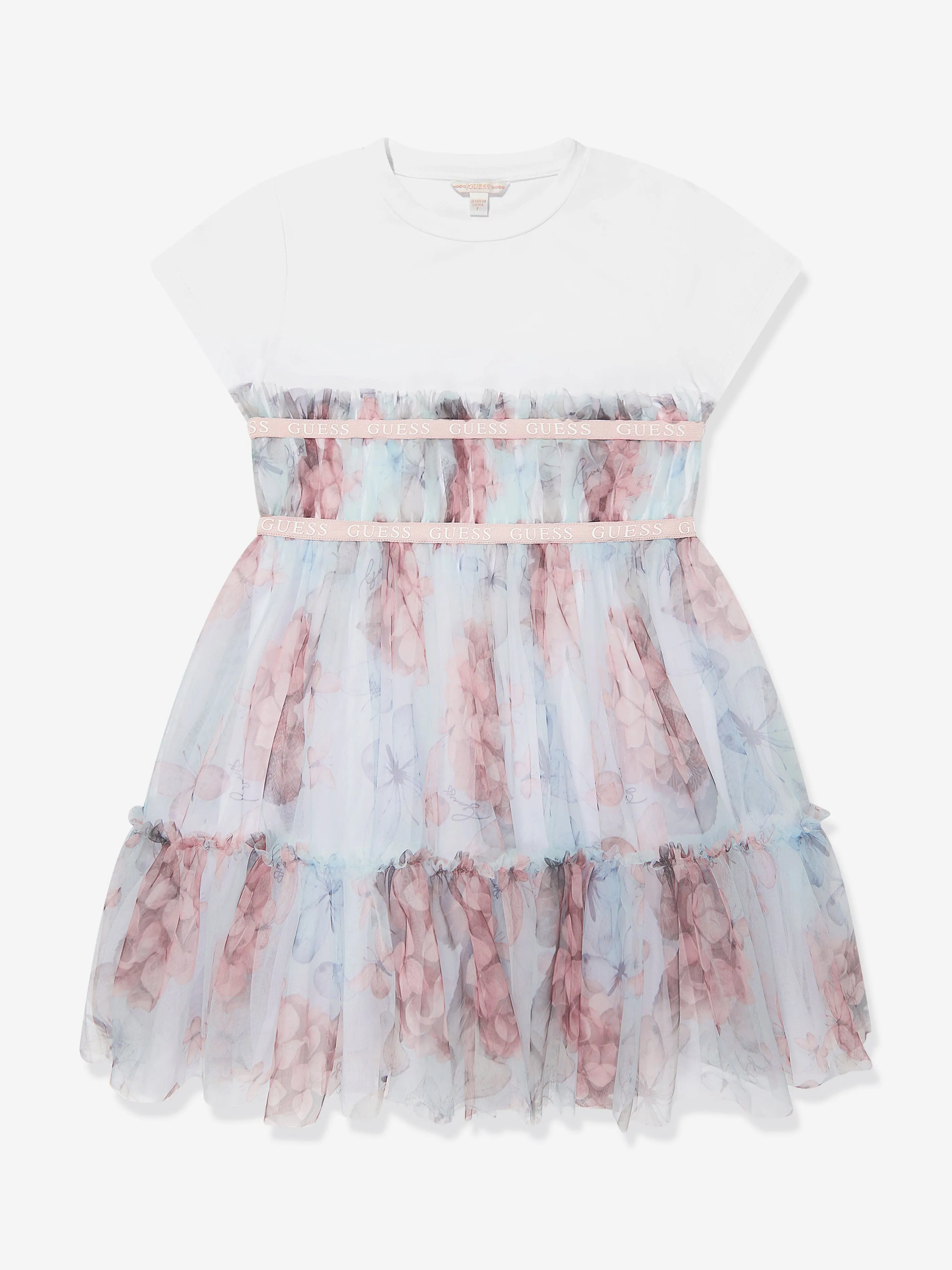 Mädchen Schmetterling Collage Kleid in Blau
