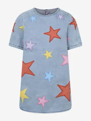 Mädchen Chambray Sternkleid in Blau