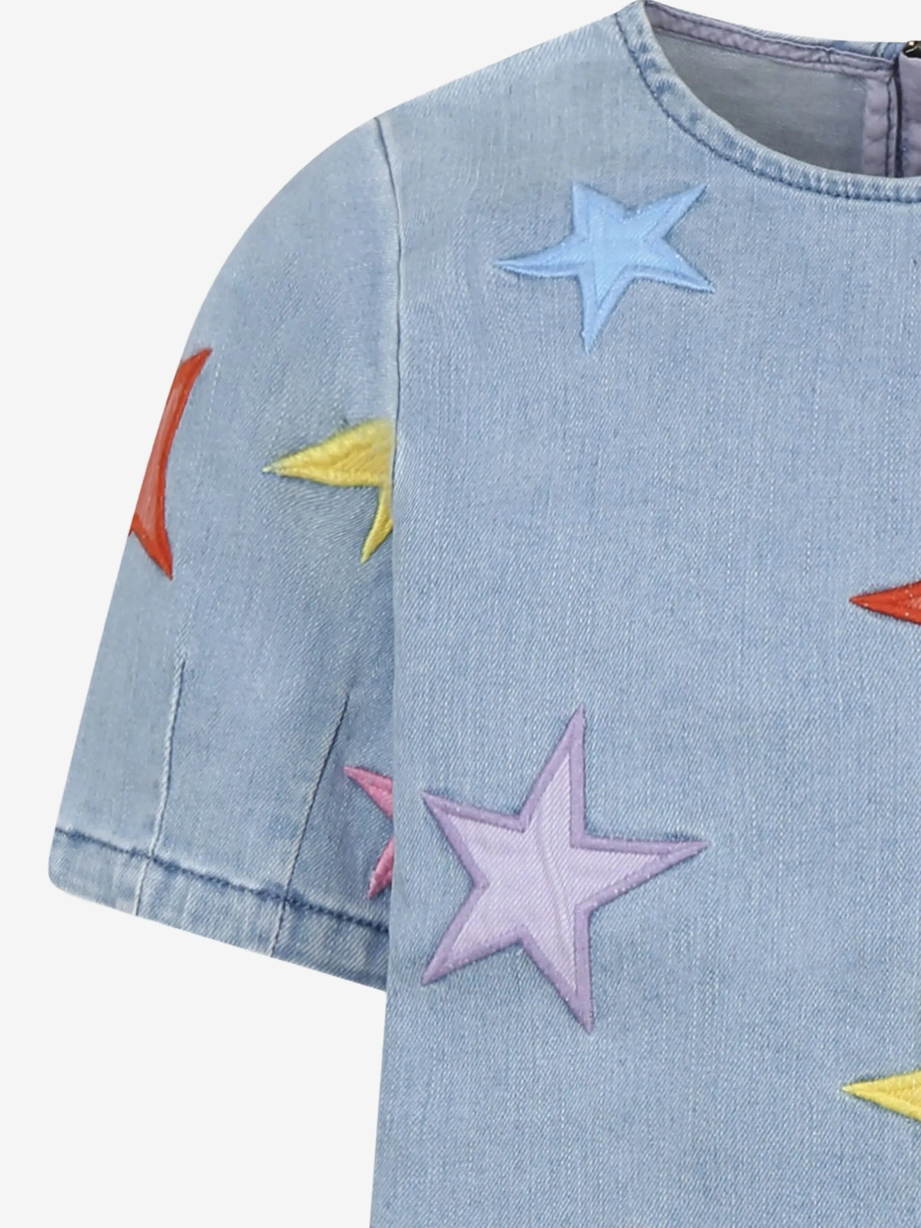 Mädchen Chambray Sternkleid in Blau