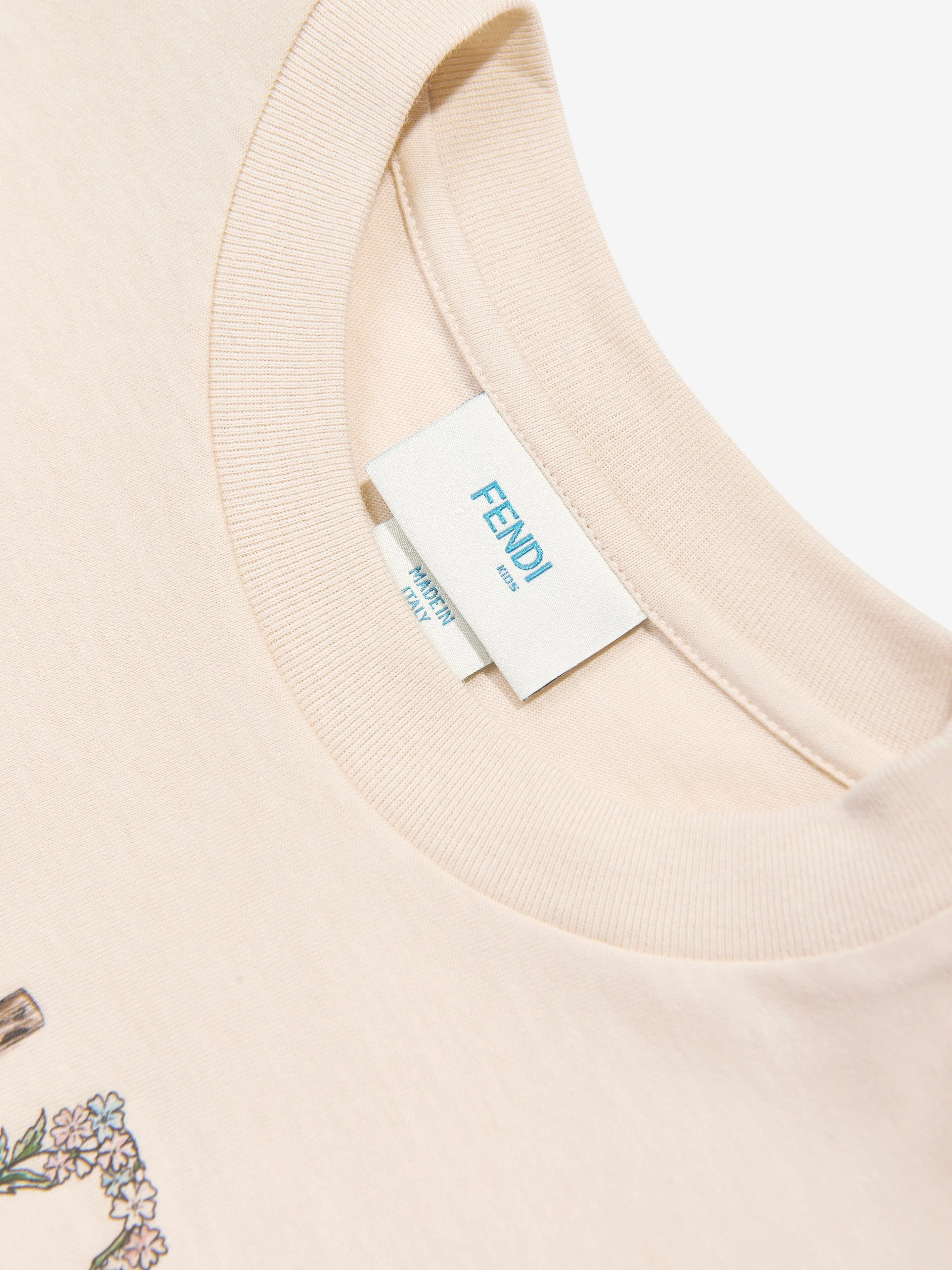Mädchen Cropped Logo T-Shirt in Beige