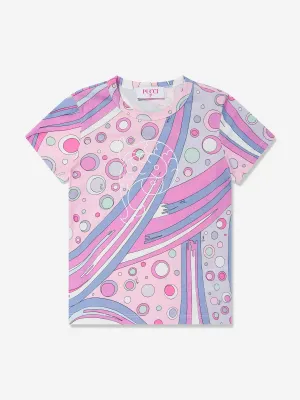 Mädchen Fontane Print T-Shirt in Rosa