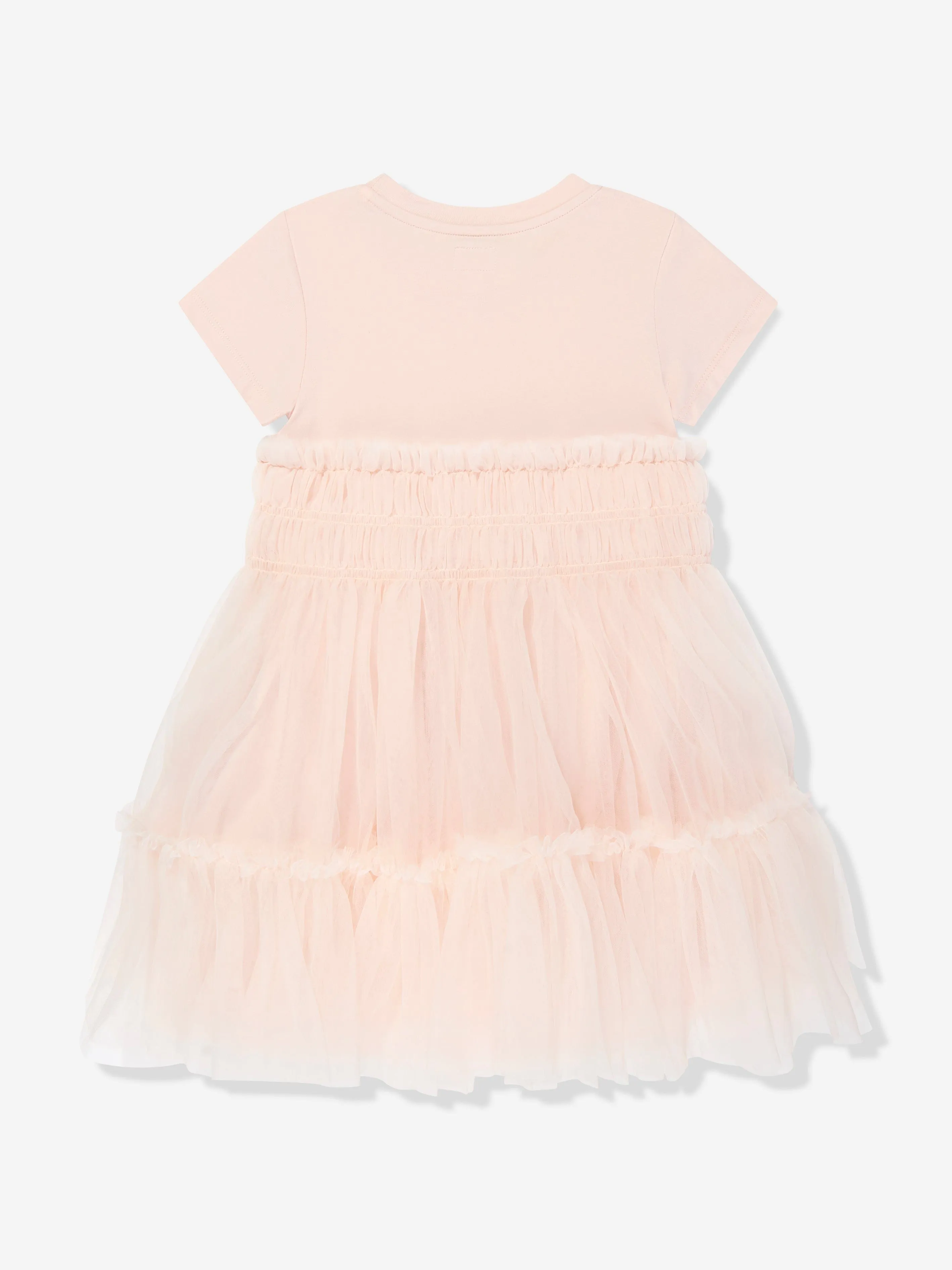 Mädchen Jersey und Tüll Kleid in Rosa