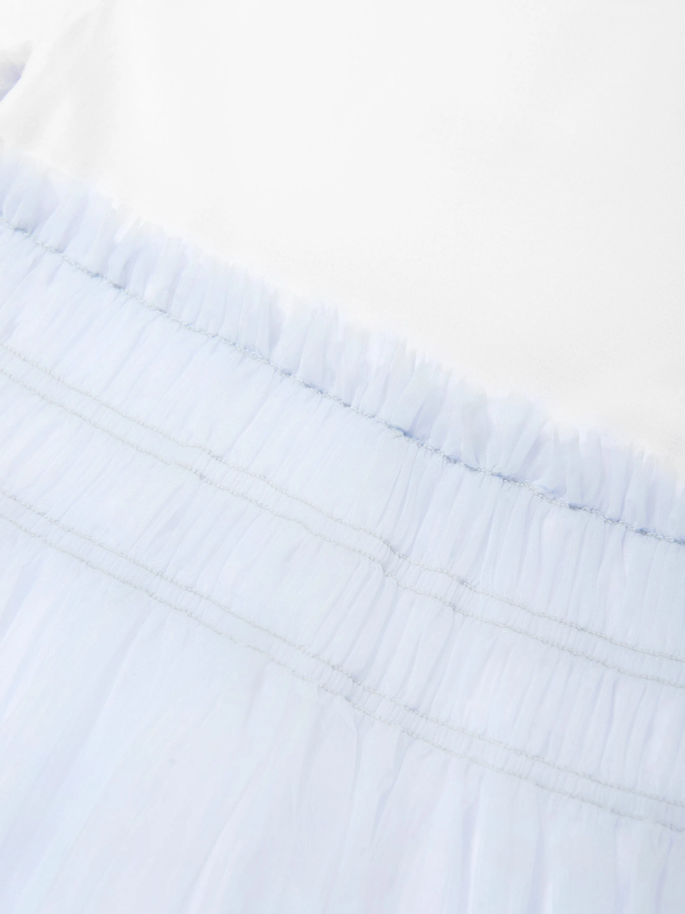 Mädchen Jersey und Tüll Kleid in Weiß