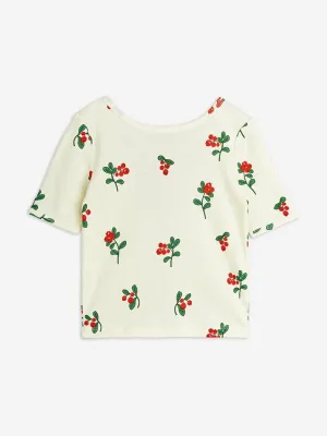 Mädchen Lingonberries AOP Ballett-T-Shirt in Elfenbein