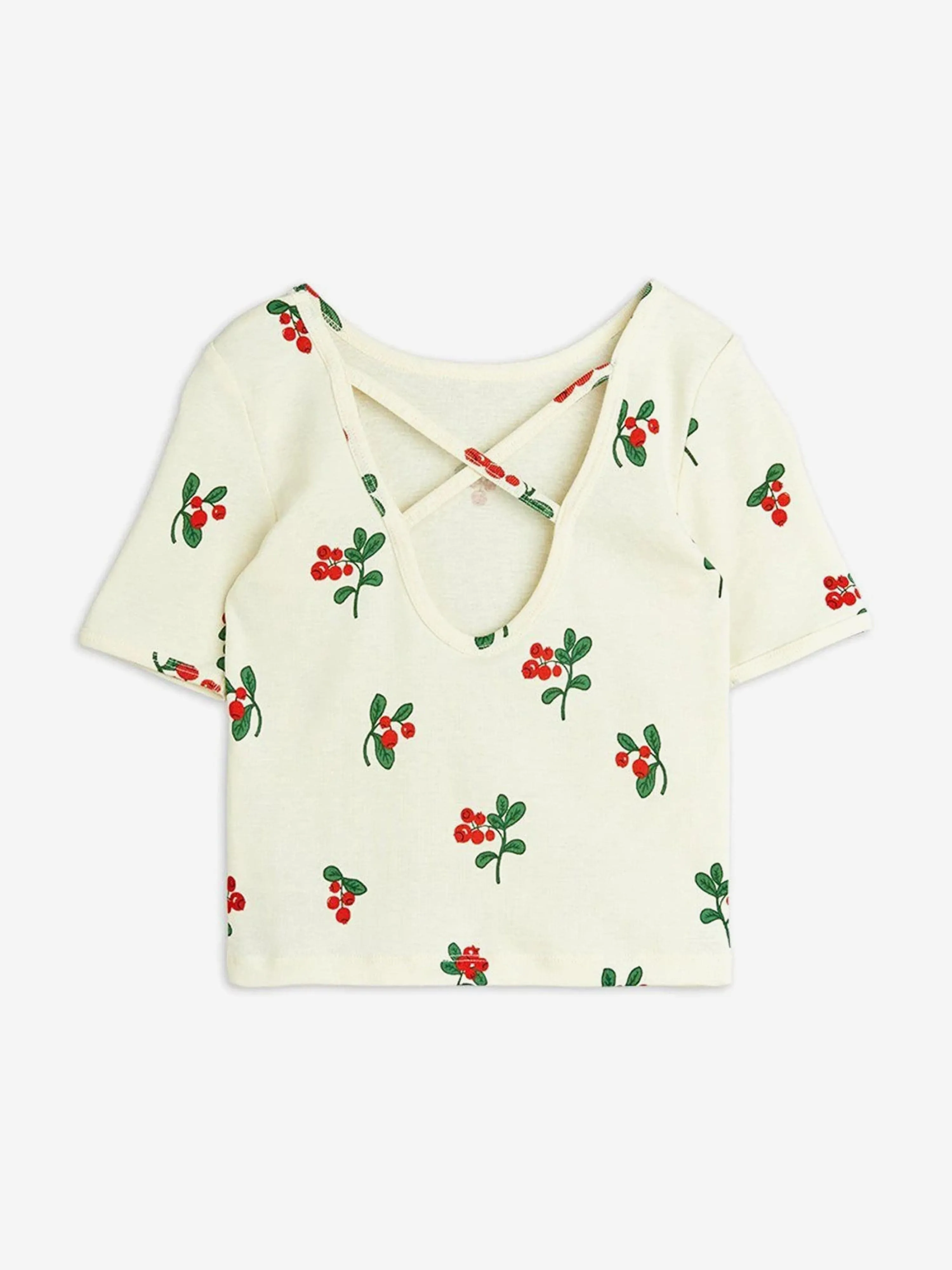 Mädchen Lingonberries AOP Ballett-T-Shirt in Elfenbein