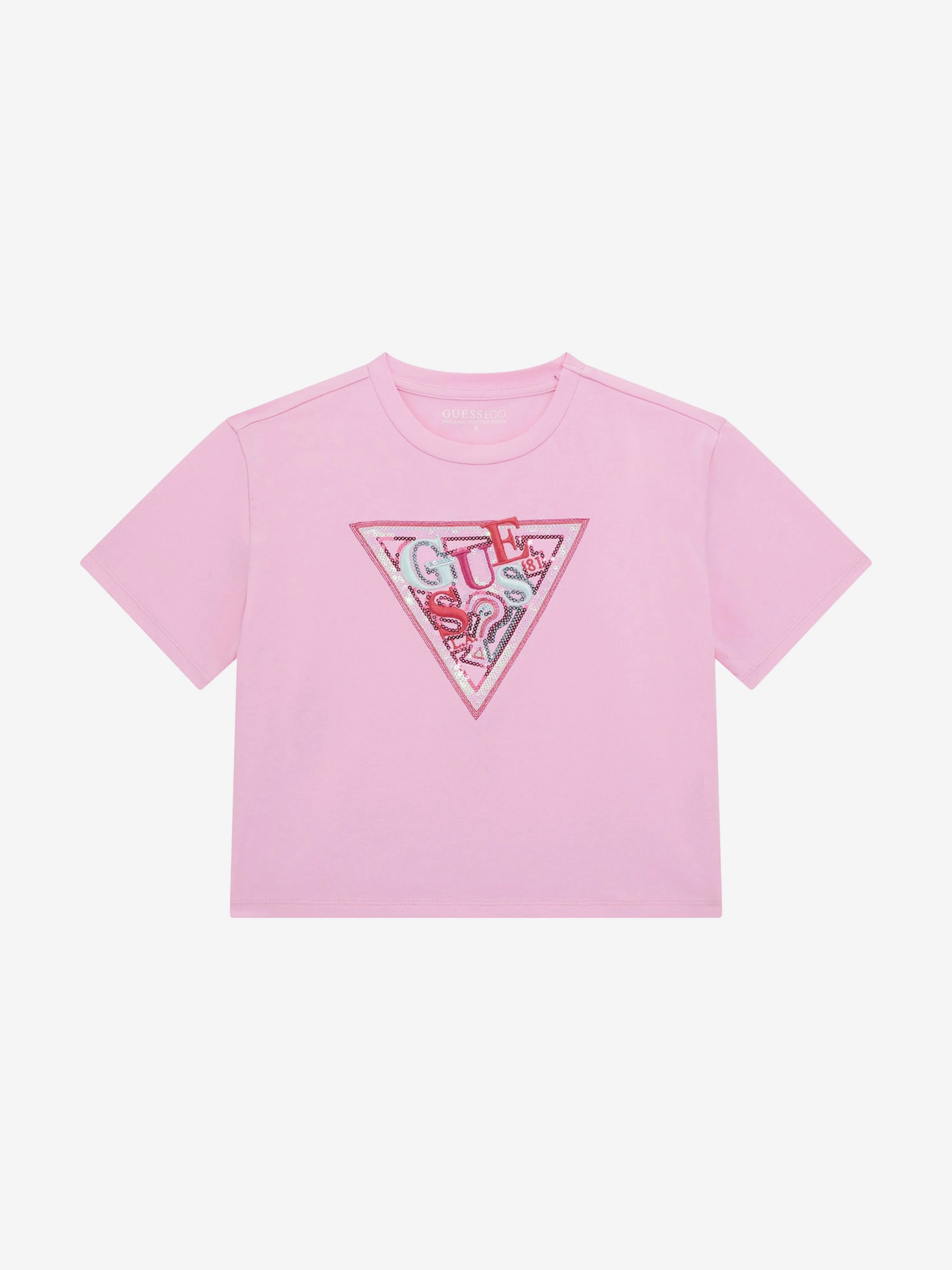 Mädchen Logo Midi T-Shirt in Rosa