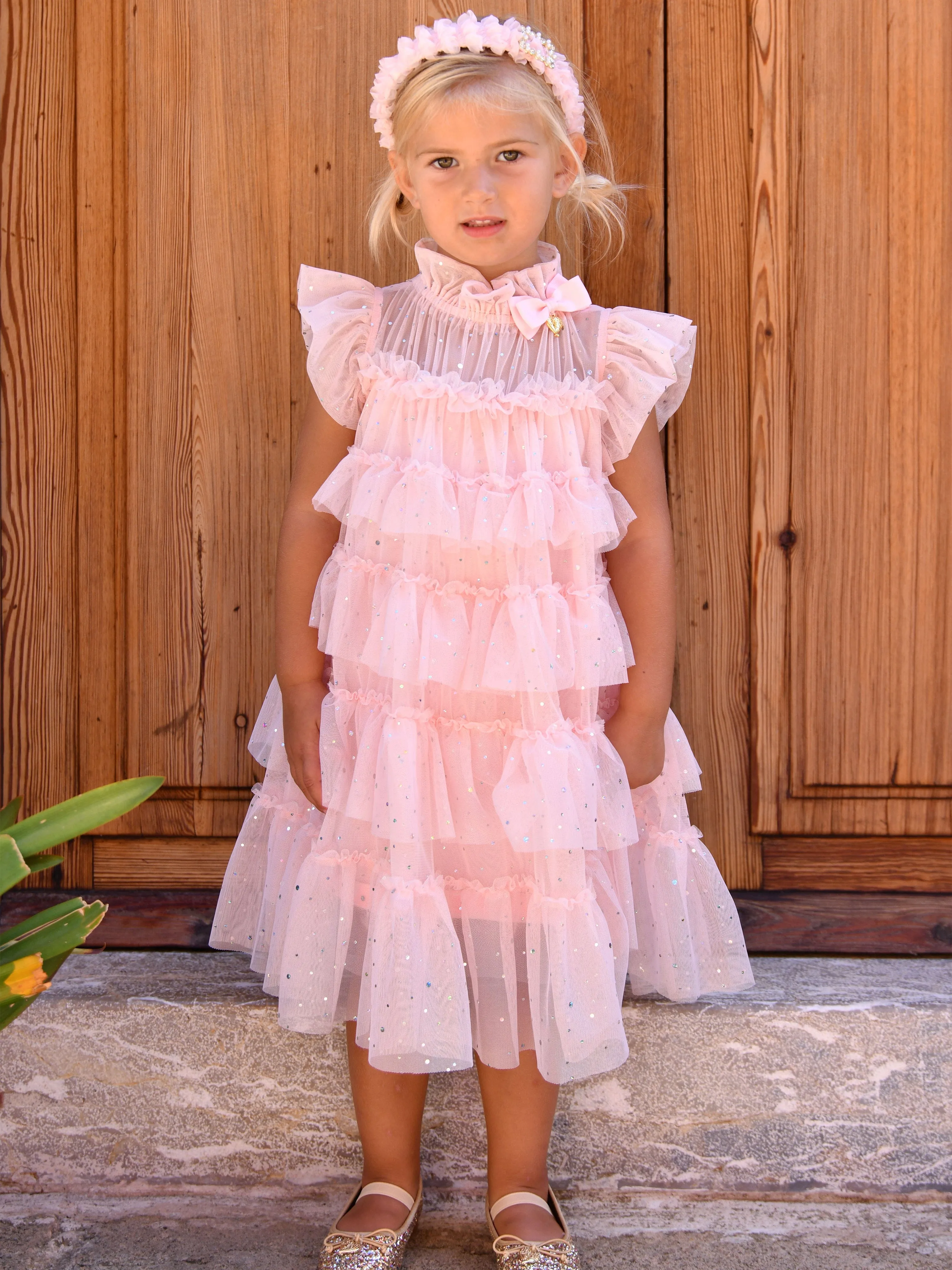 Mädchen Mitzi Sparkle Etappenkleid in Rosa