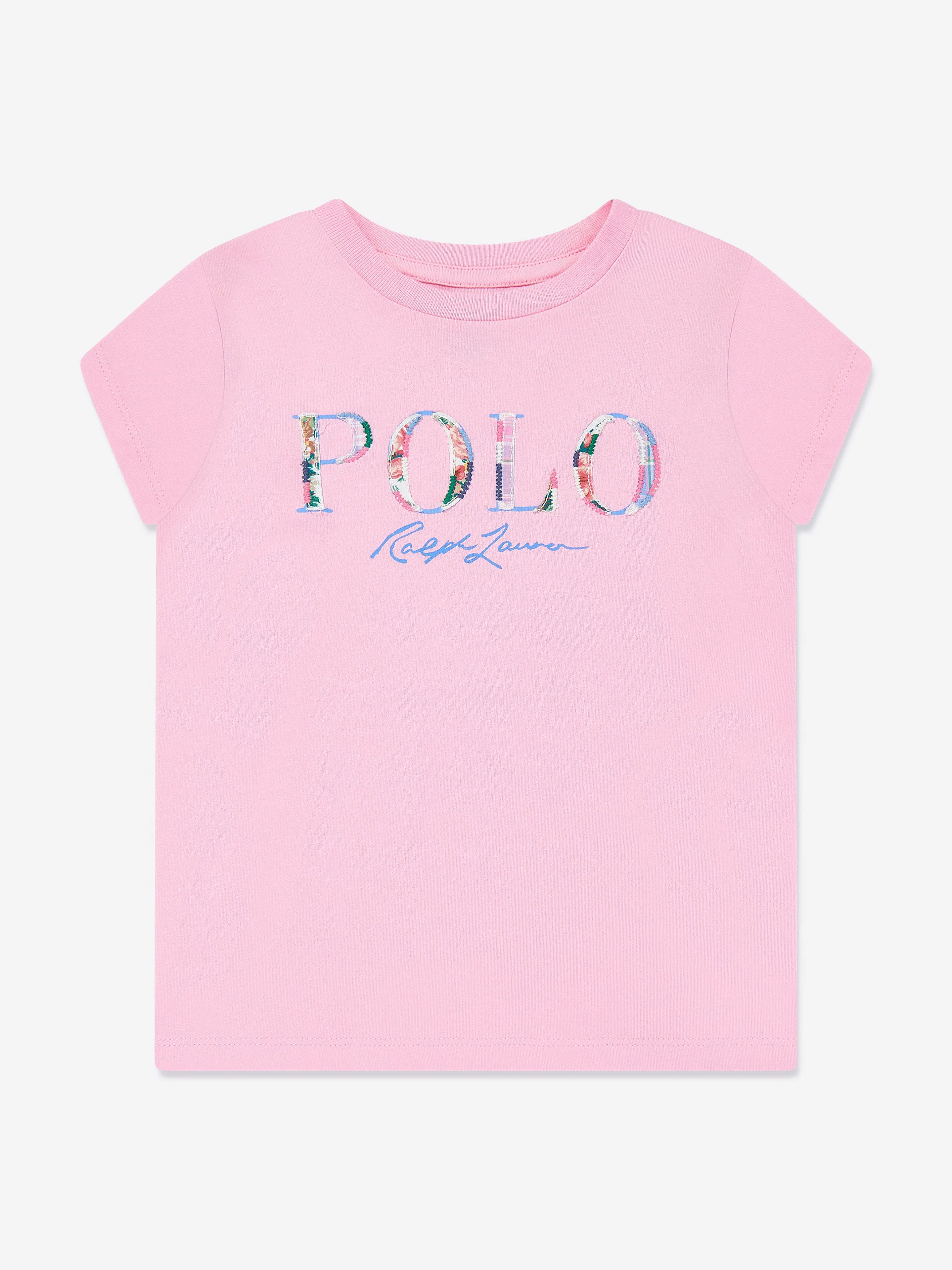 Mädchen Polo Logo T-Shirt in Rosa