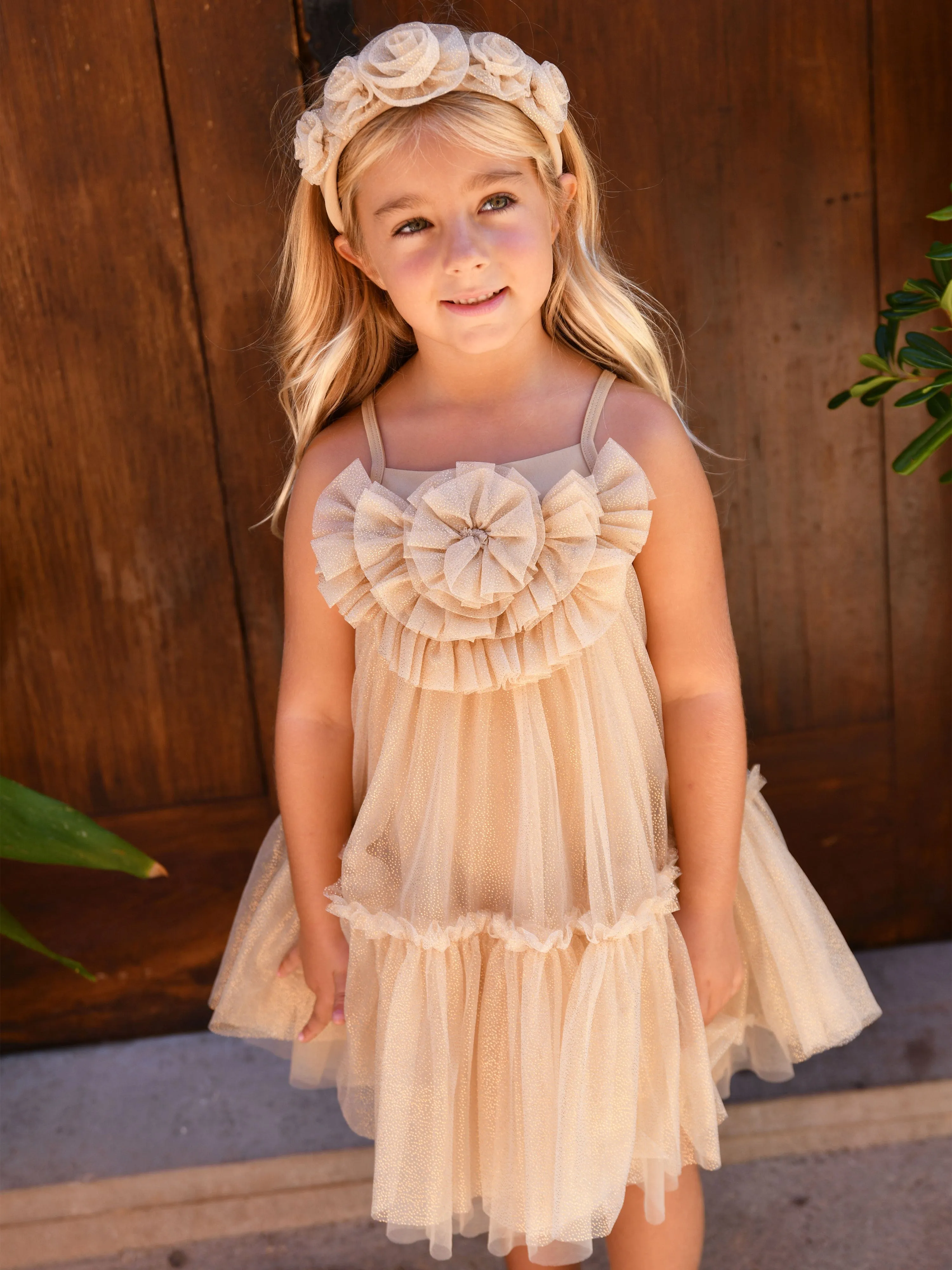 Mädchen Rosheen Tüllkleid in Gold