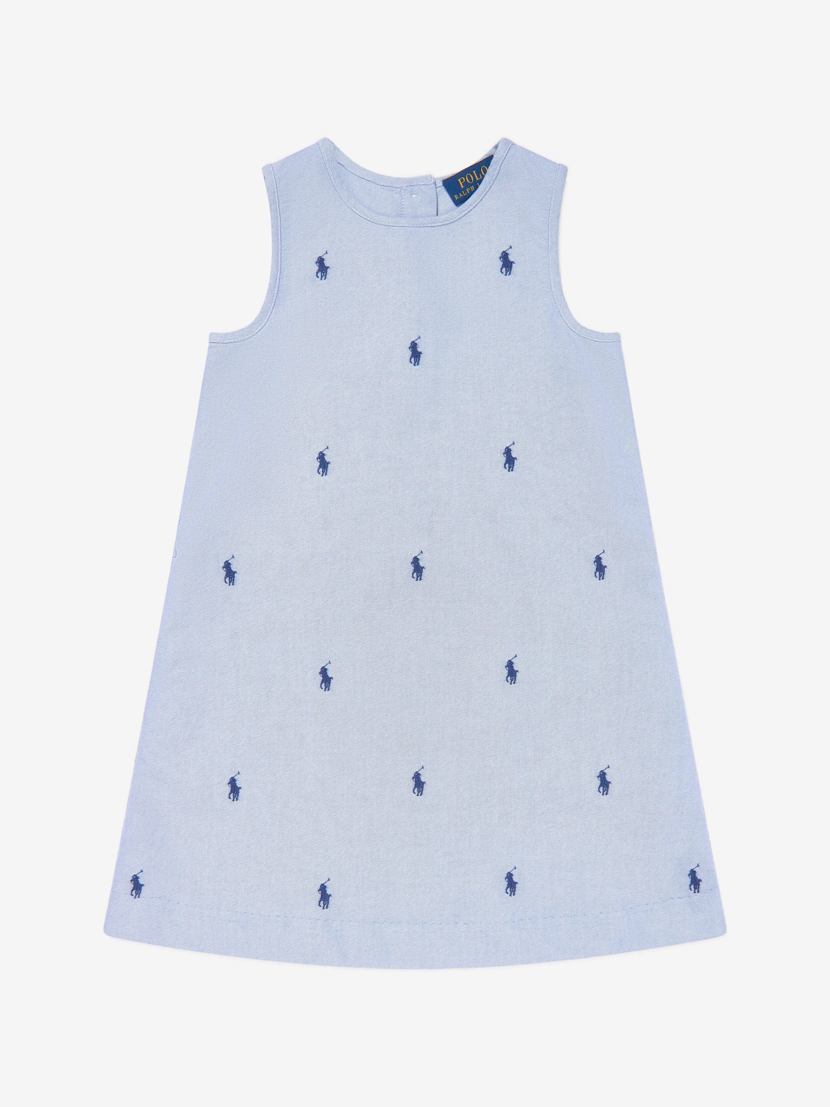 Mädchen ärmelloses Logo-Kleid in Blau