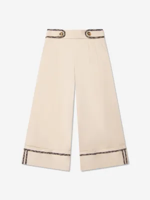 Mädchen Stretch-Gabardine-Hose in Beige
