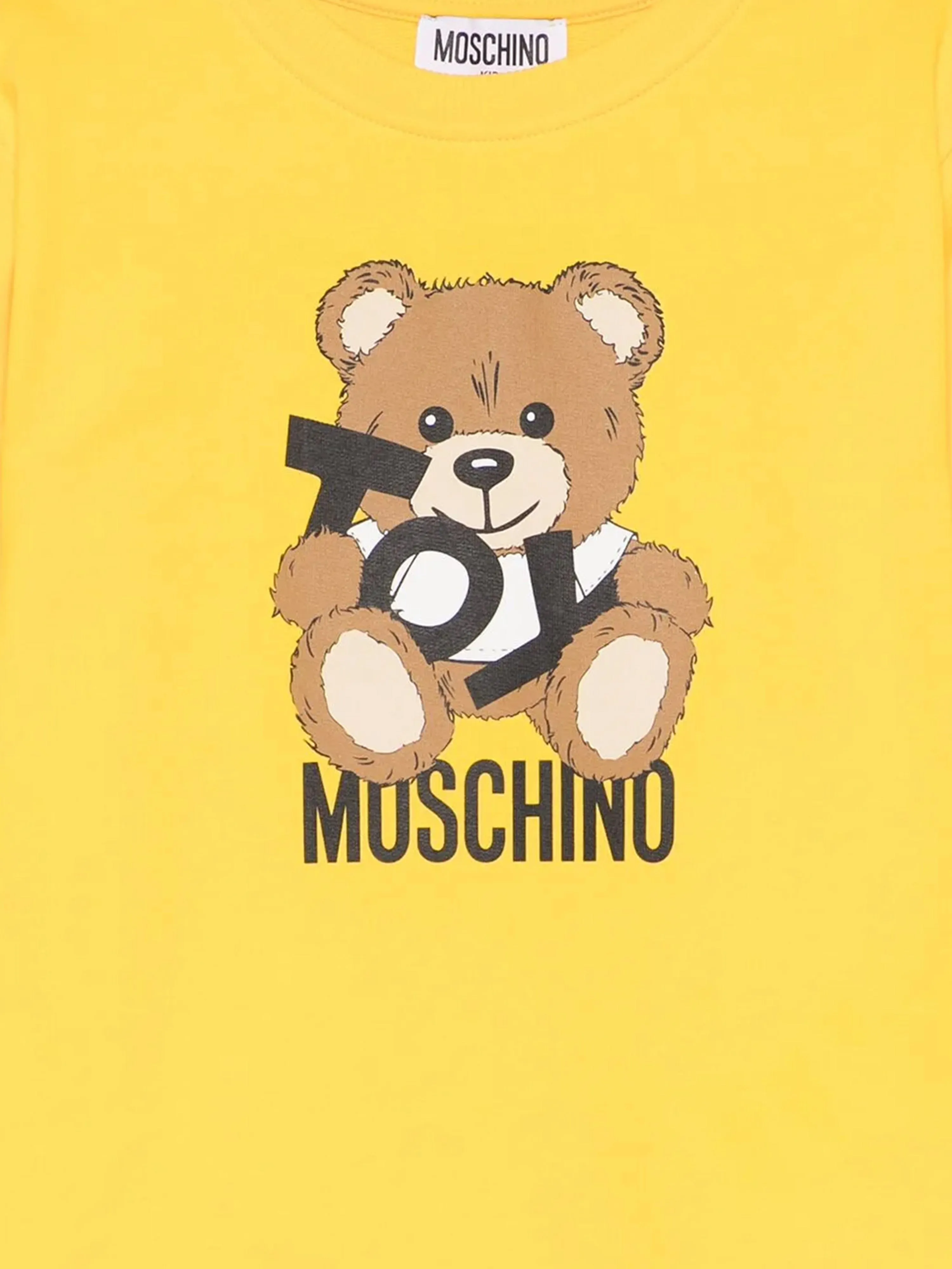 Mädchen Teddybär Logo Kleid in Gelb