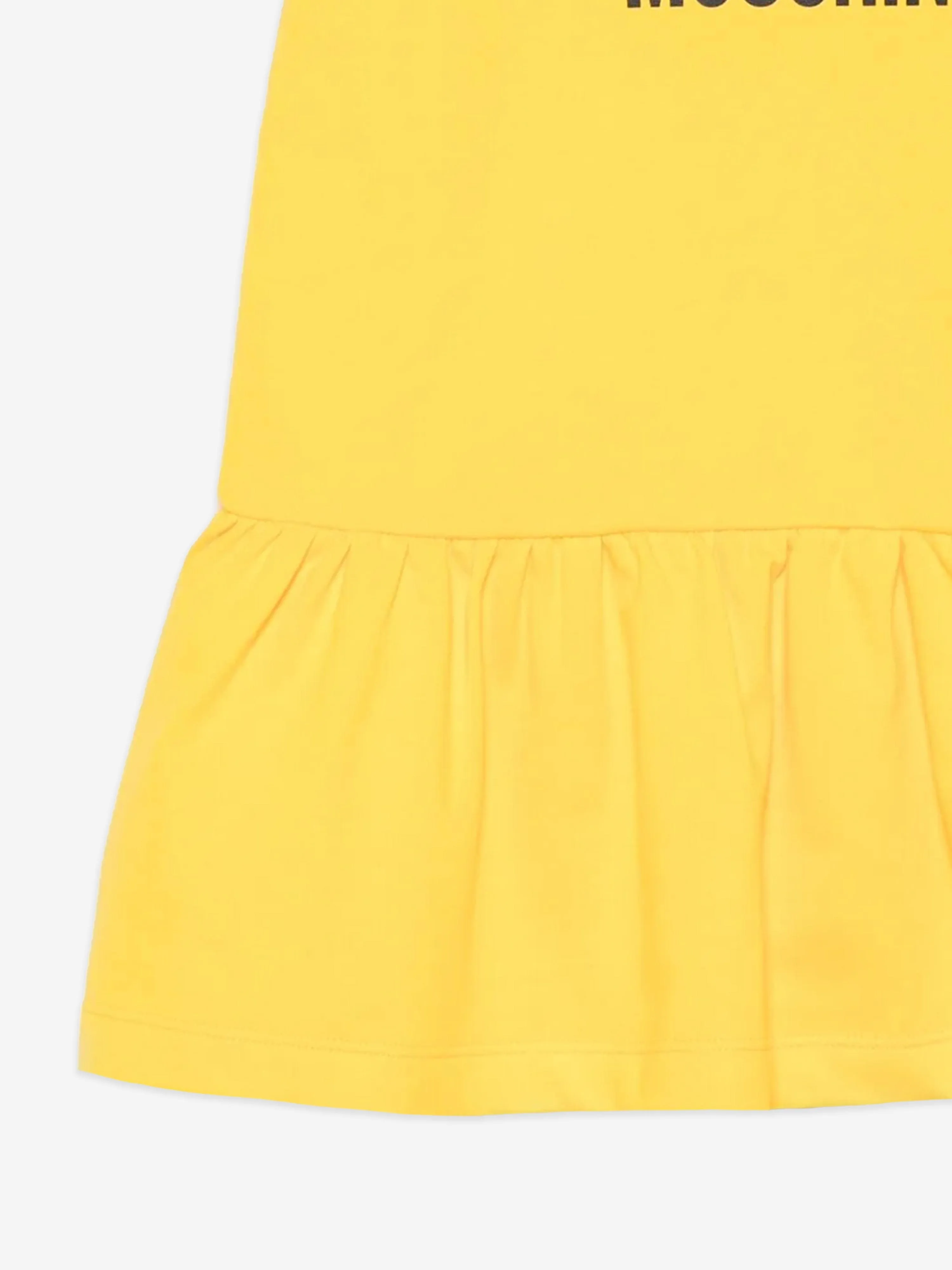 Mädchen Teddybär Logo Kleid in Gelb