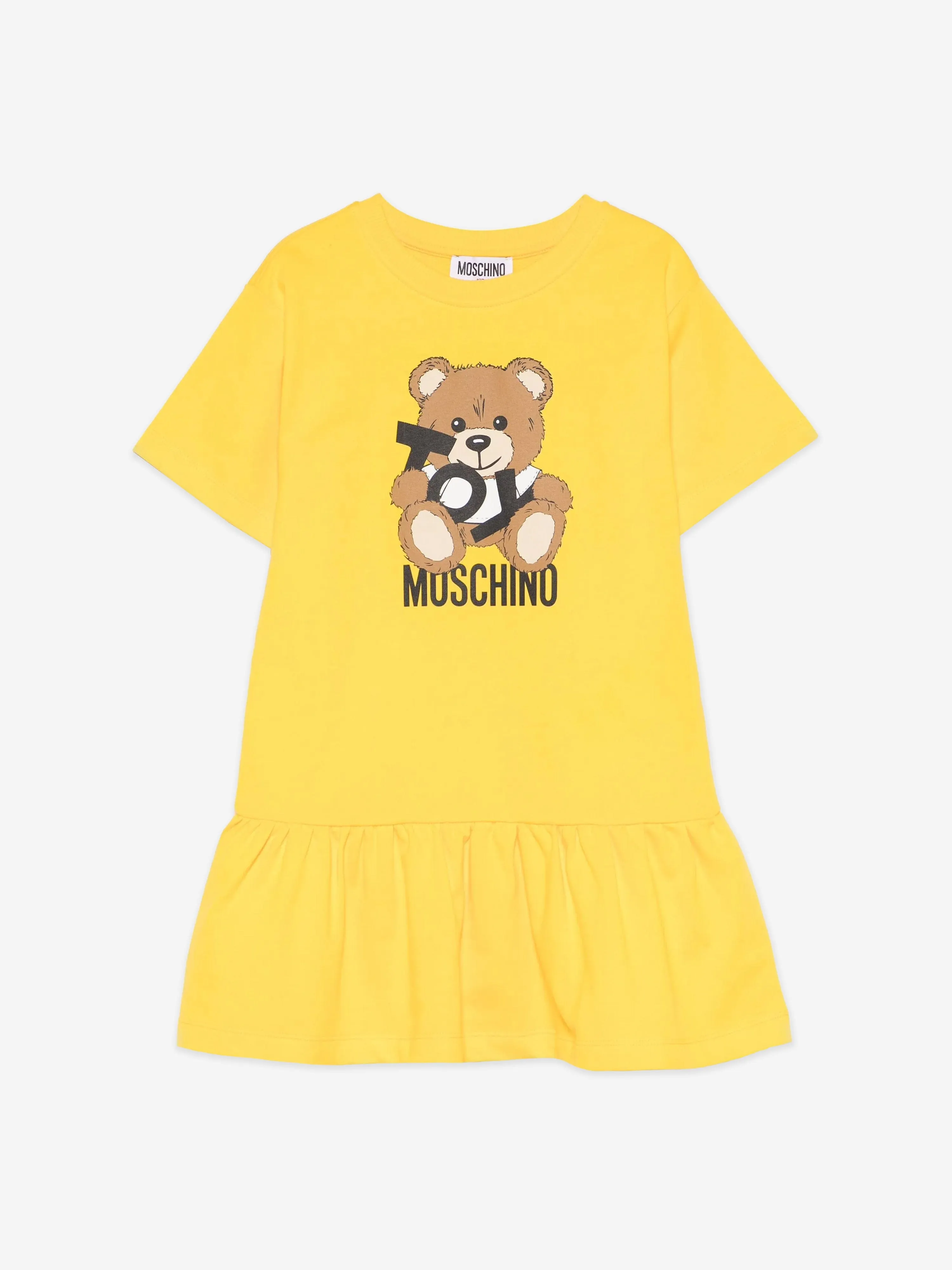 Mädchen Teddybär Logo Kleid in Gelb