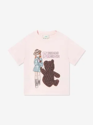 Mädchen Teddybär T-Shirt in Rosa