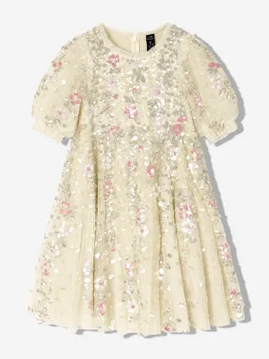 Mädchen Tüll Konfetti-Kleid in Gelb