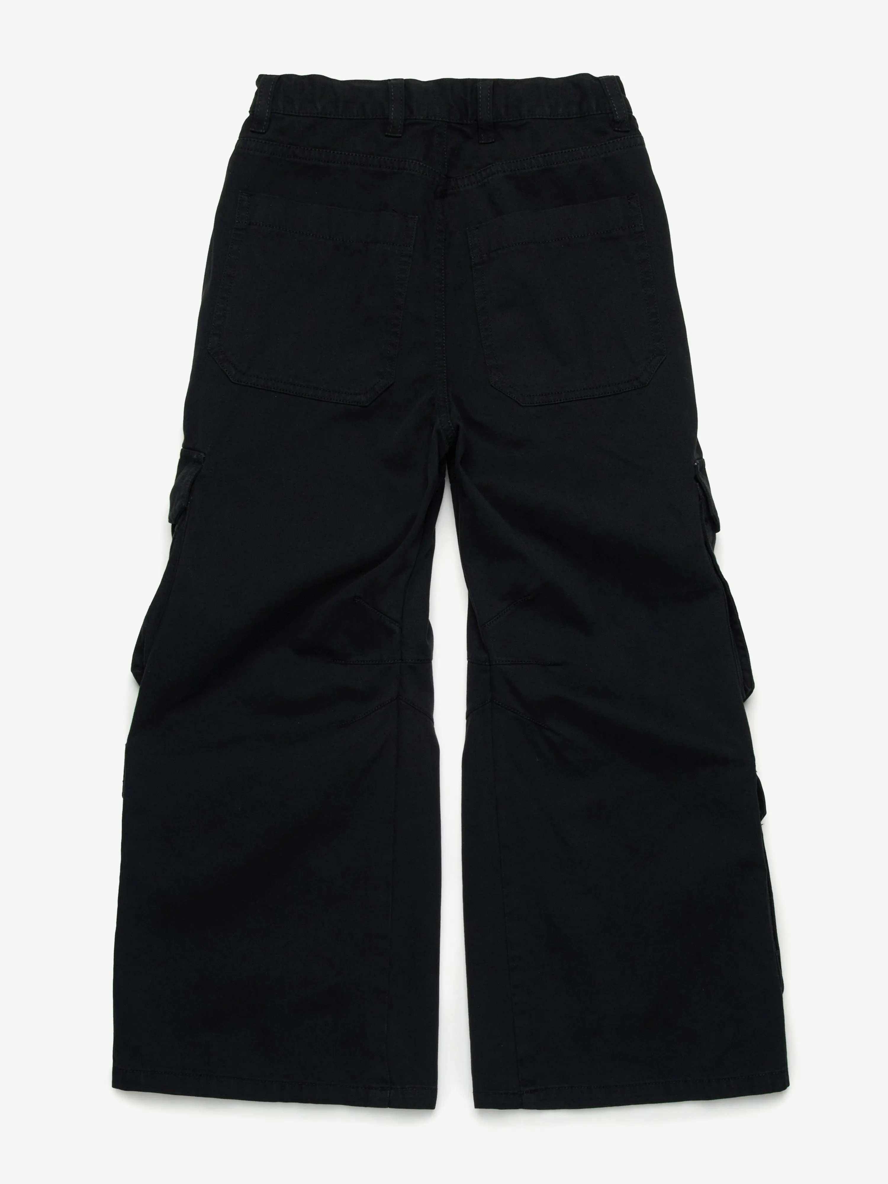 Mädchen Weite Cargo-Hose in Schwarz