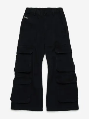 Mädchen Weite Cargo-Hose in Schwarz
